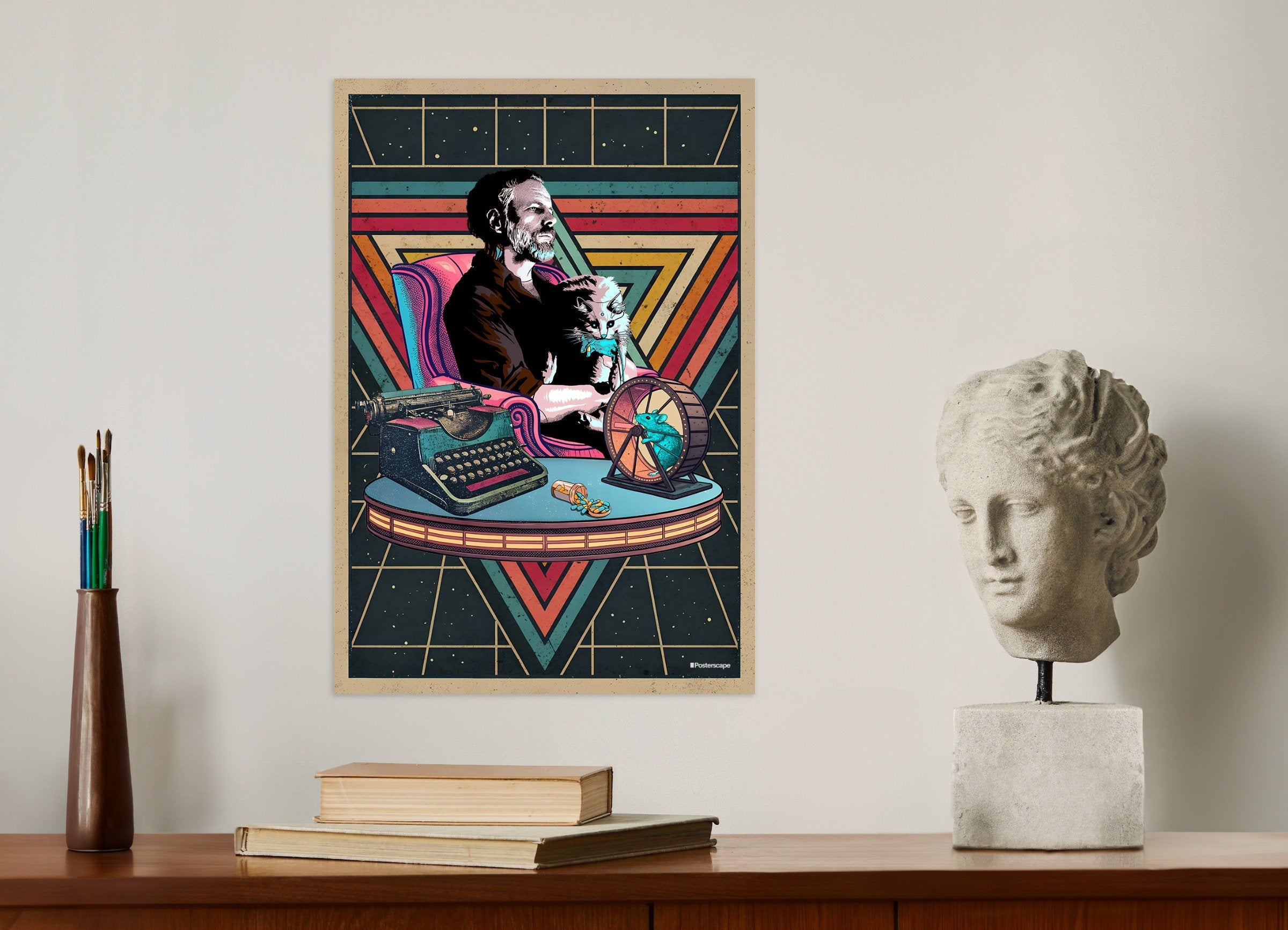 Philip K. Dick Citat Affischer - "Jag Är Levande Och Du Är Död" - Retro Sci-Fi Poster