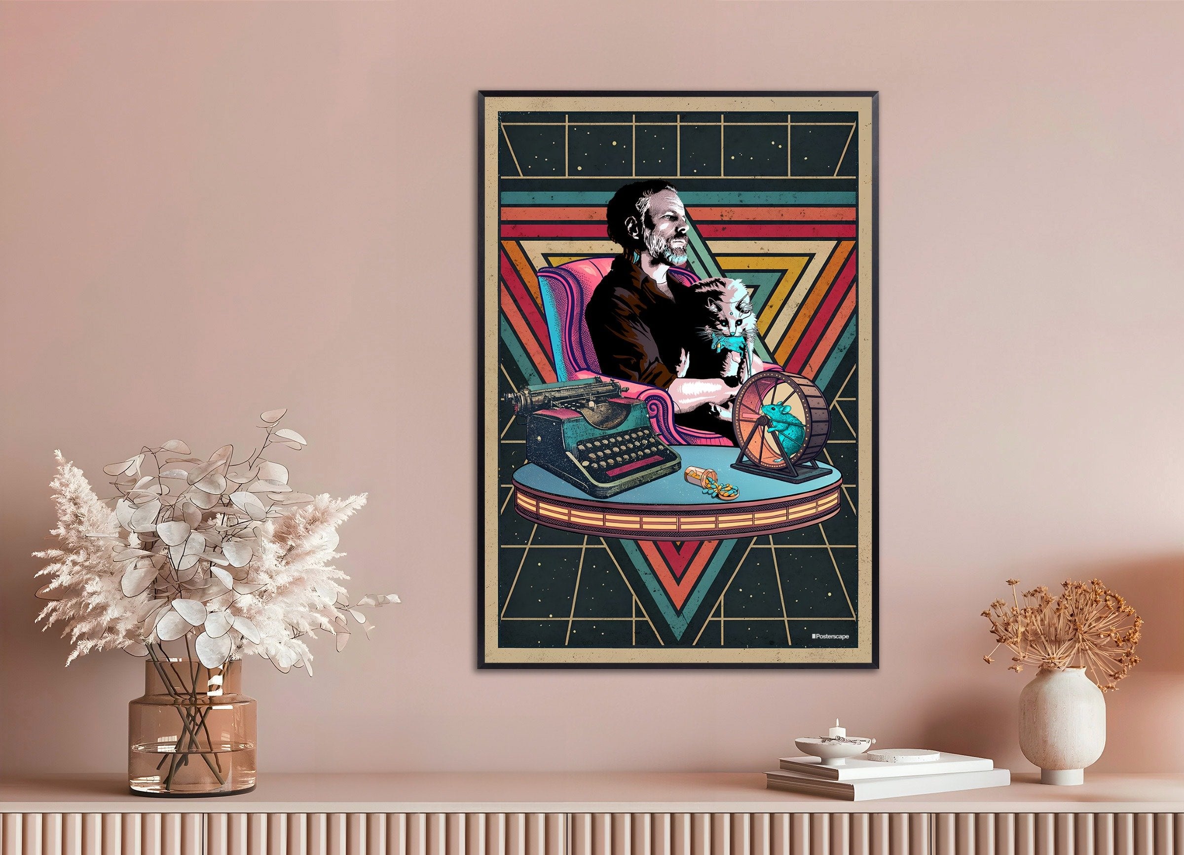 Philip K. Dick Citat Affischer - "Jag Är Levande Och Du Är Död" - Retro Sci-Fi Poster