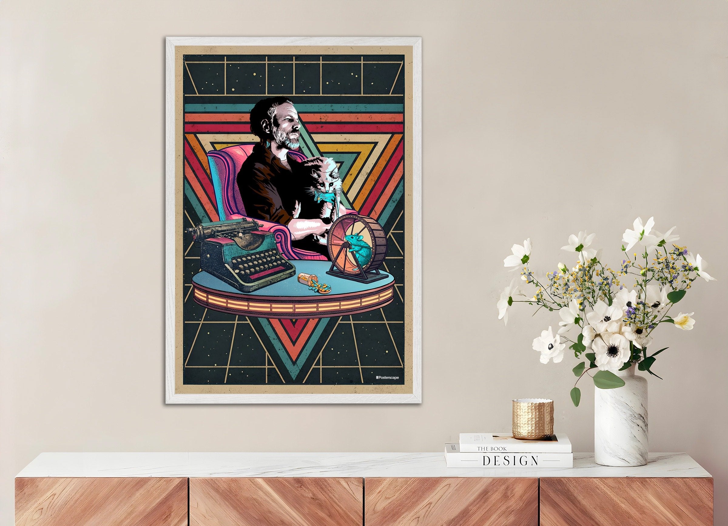 Philip K. Dick Citat Affischer - "Jag Är Levande Och Du Är Död" - Retro Sci-Fi Poster