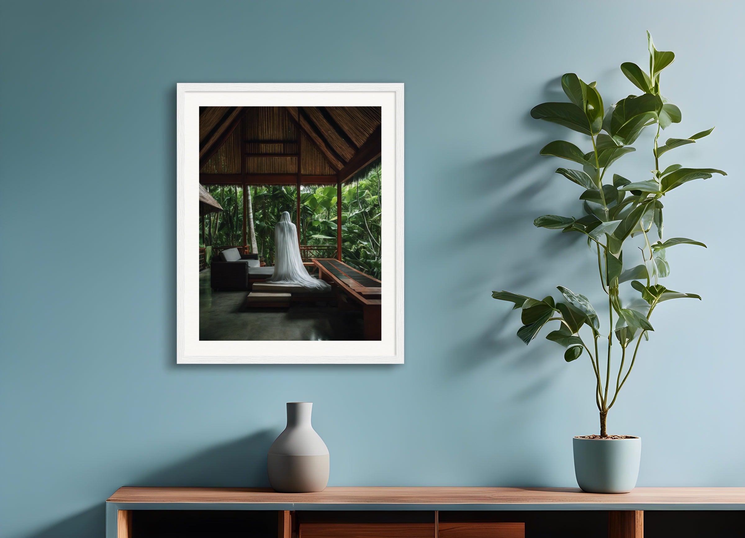 Poster with wood frame: Realistic photography,