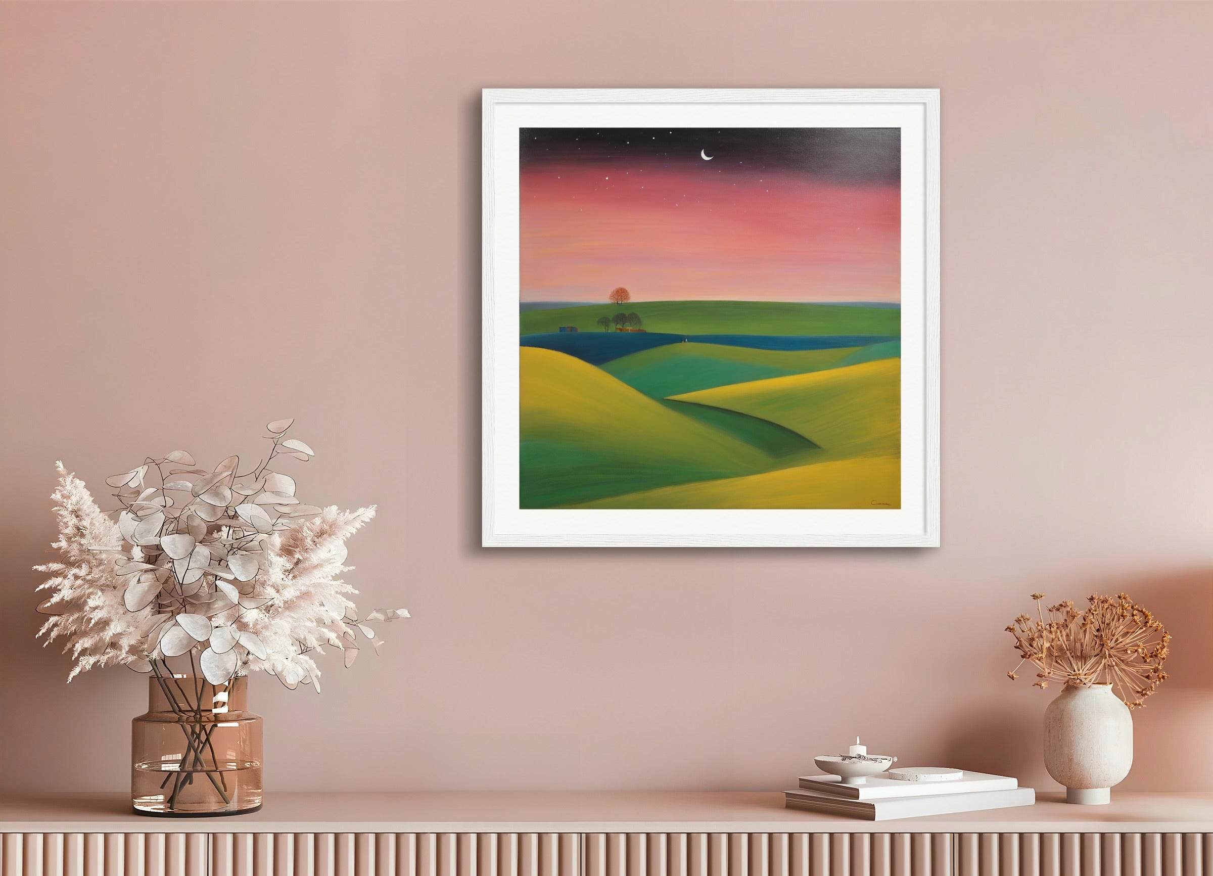 Poster with wood frame: Scottish painting of abstract expressionism,