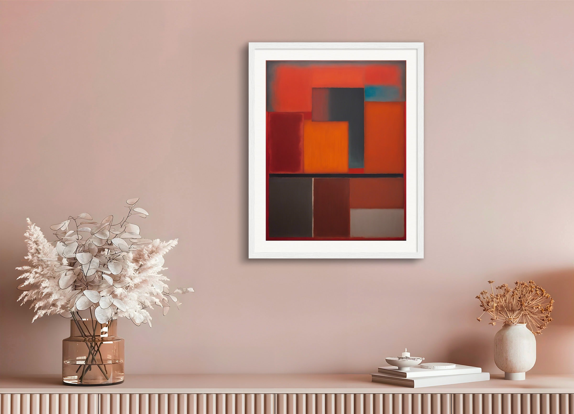 Poster with wood frame: 20th century American abstract expressionism,