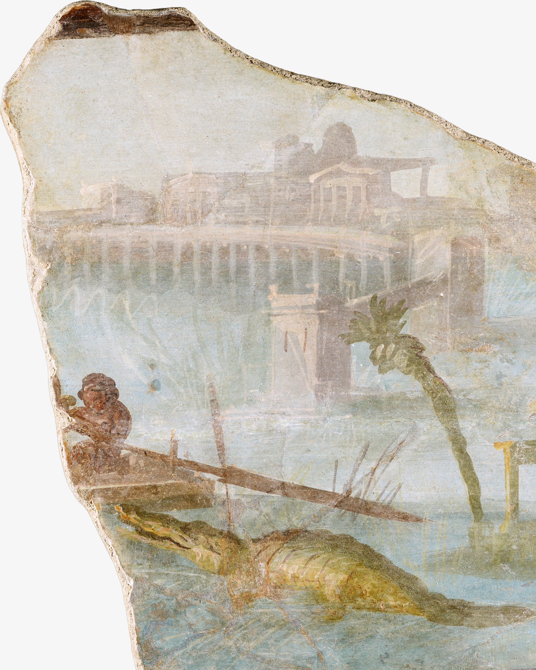 Pompeji Freskfragment med Nilotiskt Landskap - Affischer