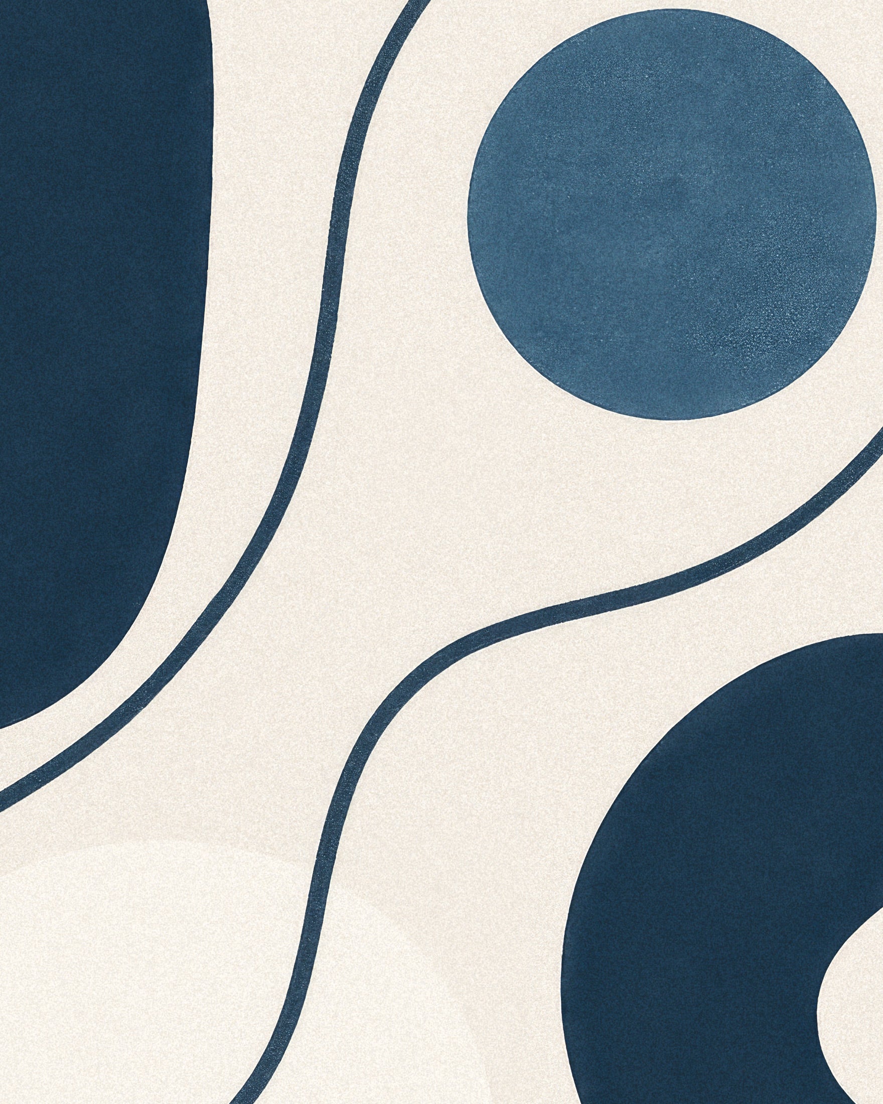 Inflections 01 – modern abstrakt linjekonst i blått Poster