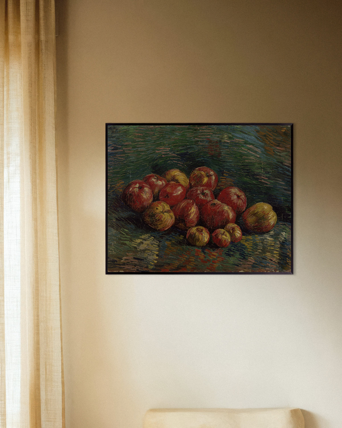 Poster med Äpplen (1887) av Vincent van Gogh, med metallram