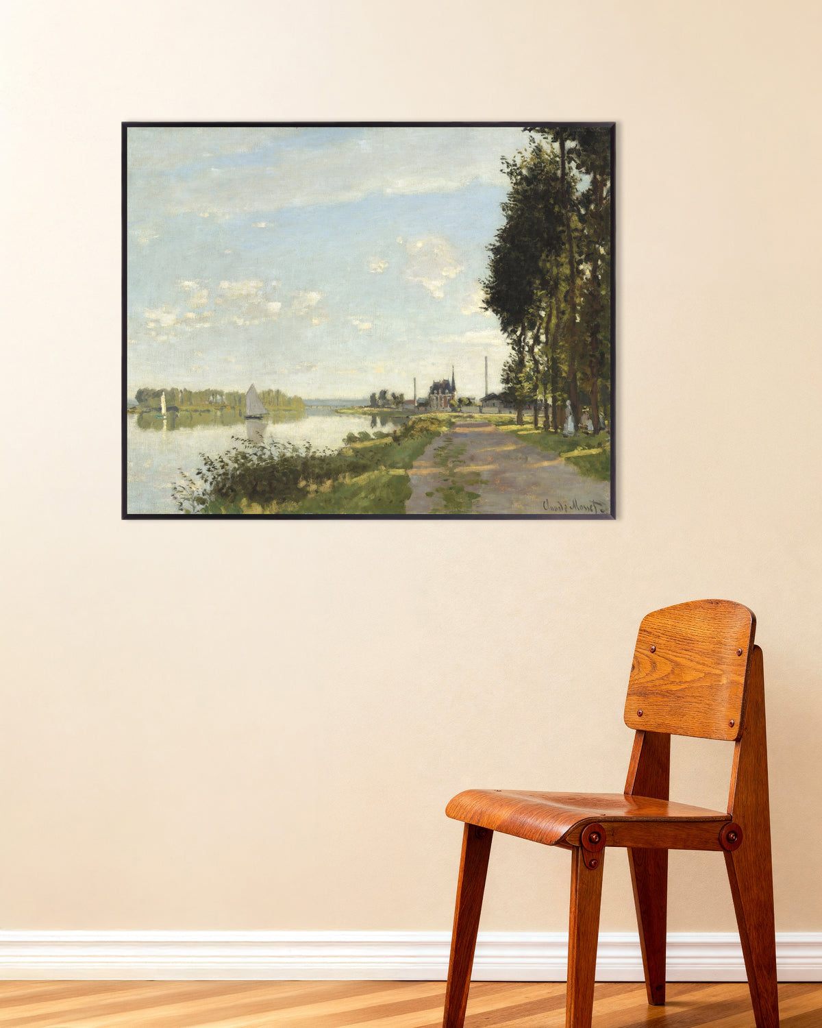 Poster Argenteuil (ca 1872) av Claude Monet med metallram
