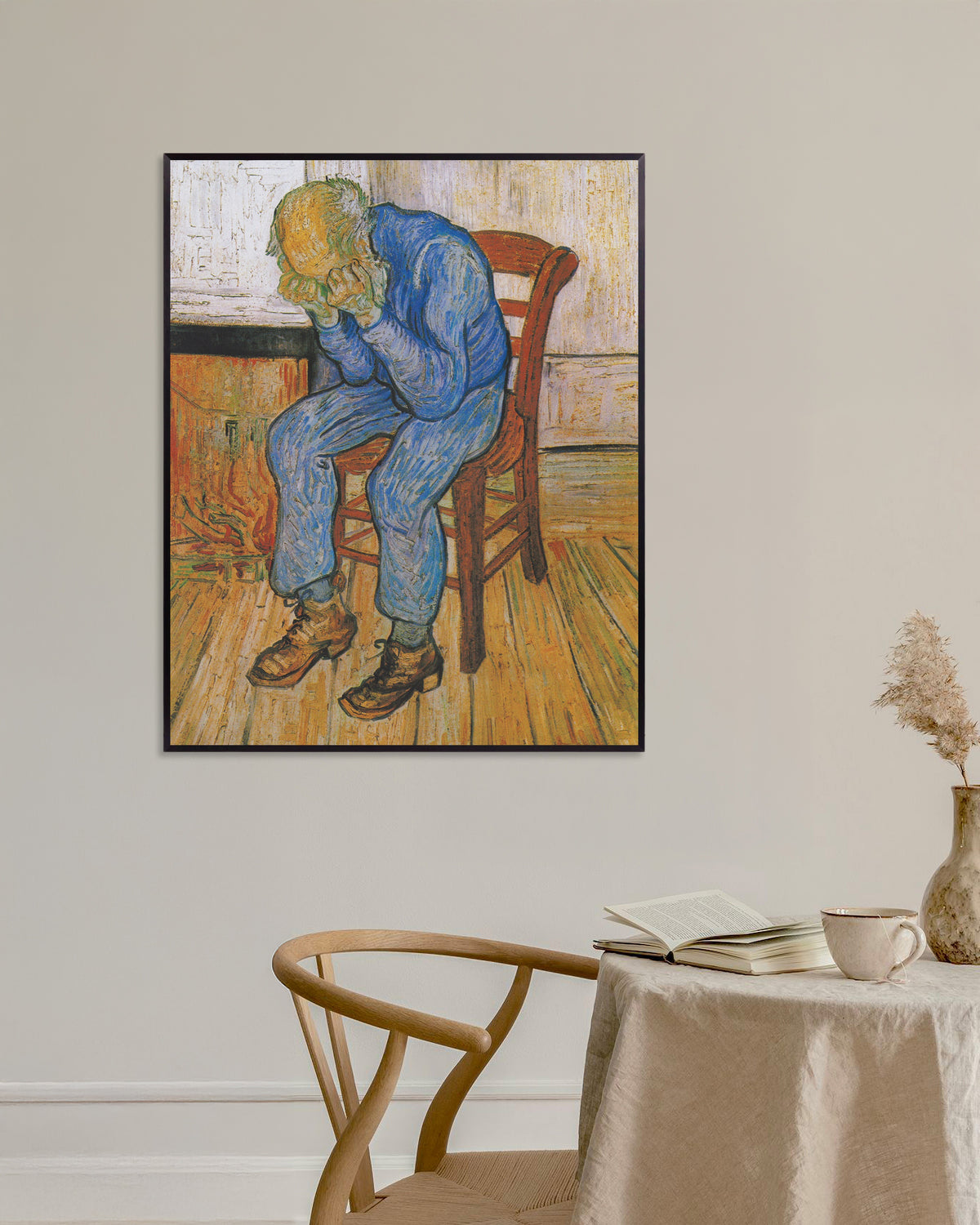 Poster av Vid evighetens port (1890) av Vincent van Gogh, med metallram