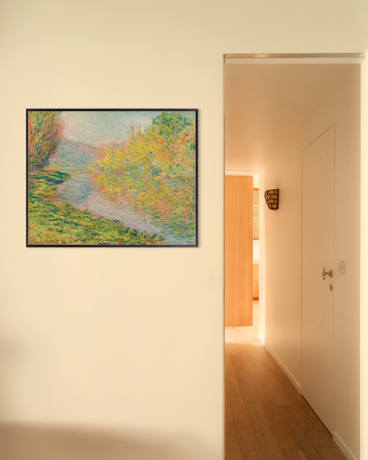 Poster Höst vid Jeufosse (1884) av Claude Monet med metallram