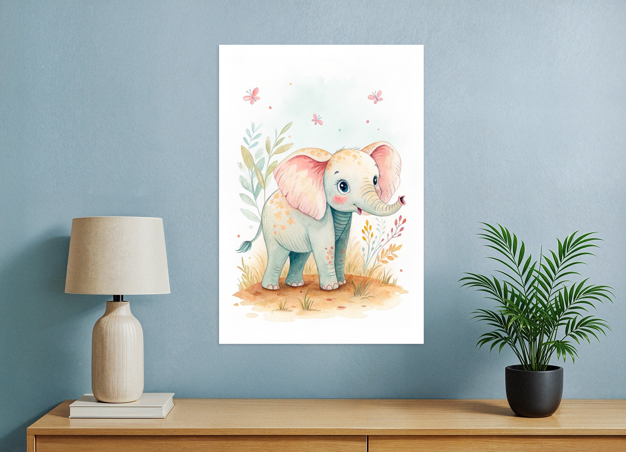 Poster of Baby Elephant Poster - Safari Nursery Wall Art
