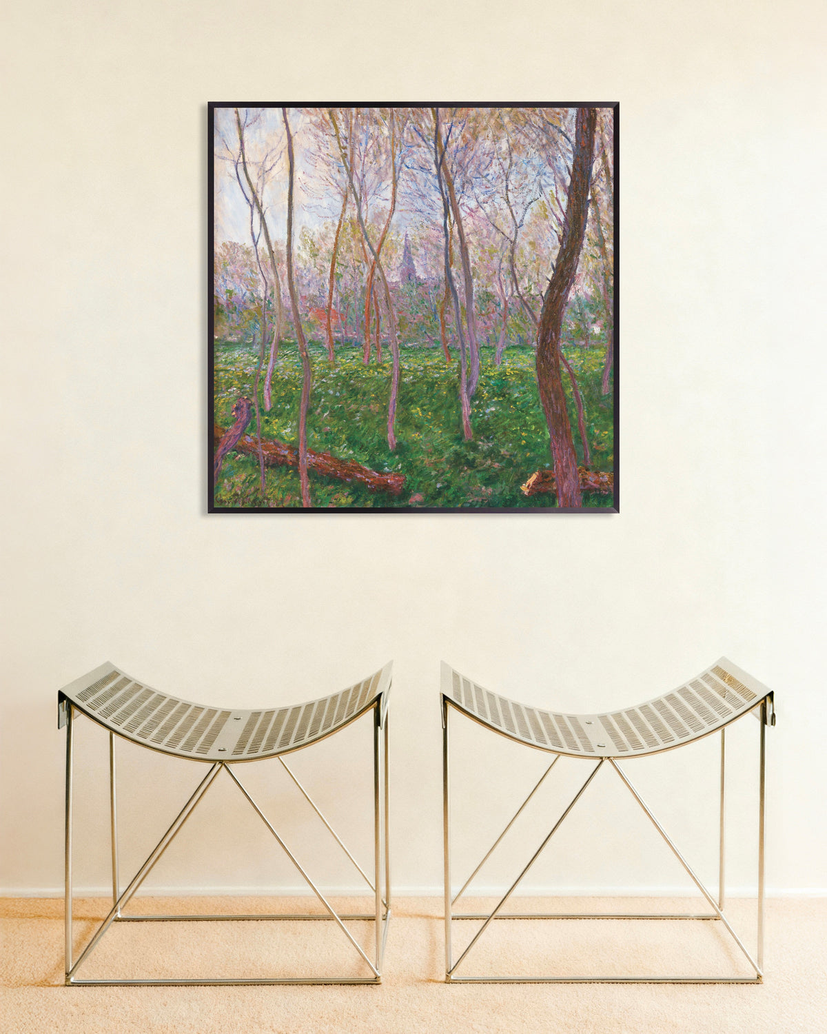 Poster Bennecourt (1887) av Claude Monet med metallram