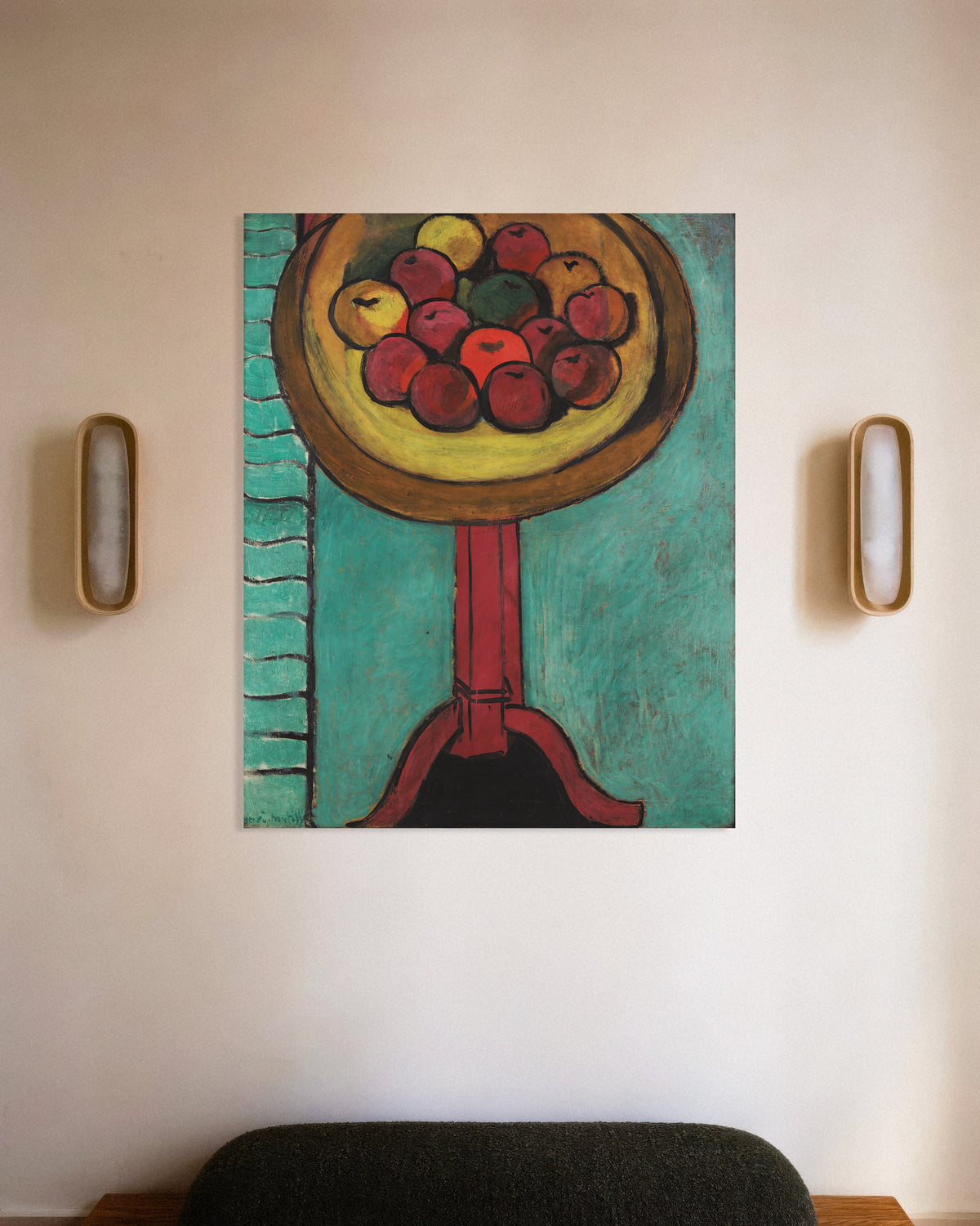 Poster av Skål med äpplen på ett bord (1916) av Henri Matisse