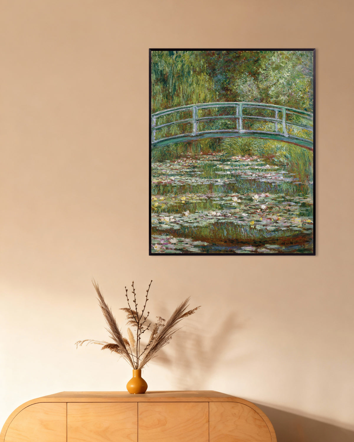Poster Bro över näckrosdammen (1899) av Claude Monet med metallram