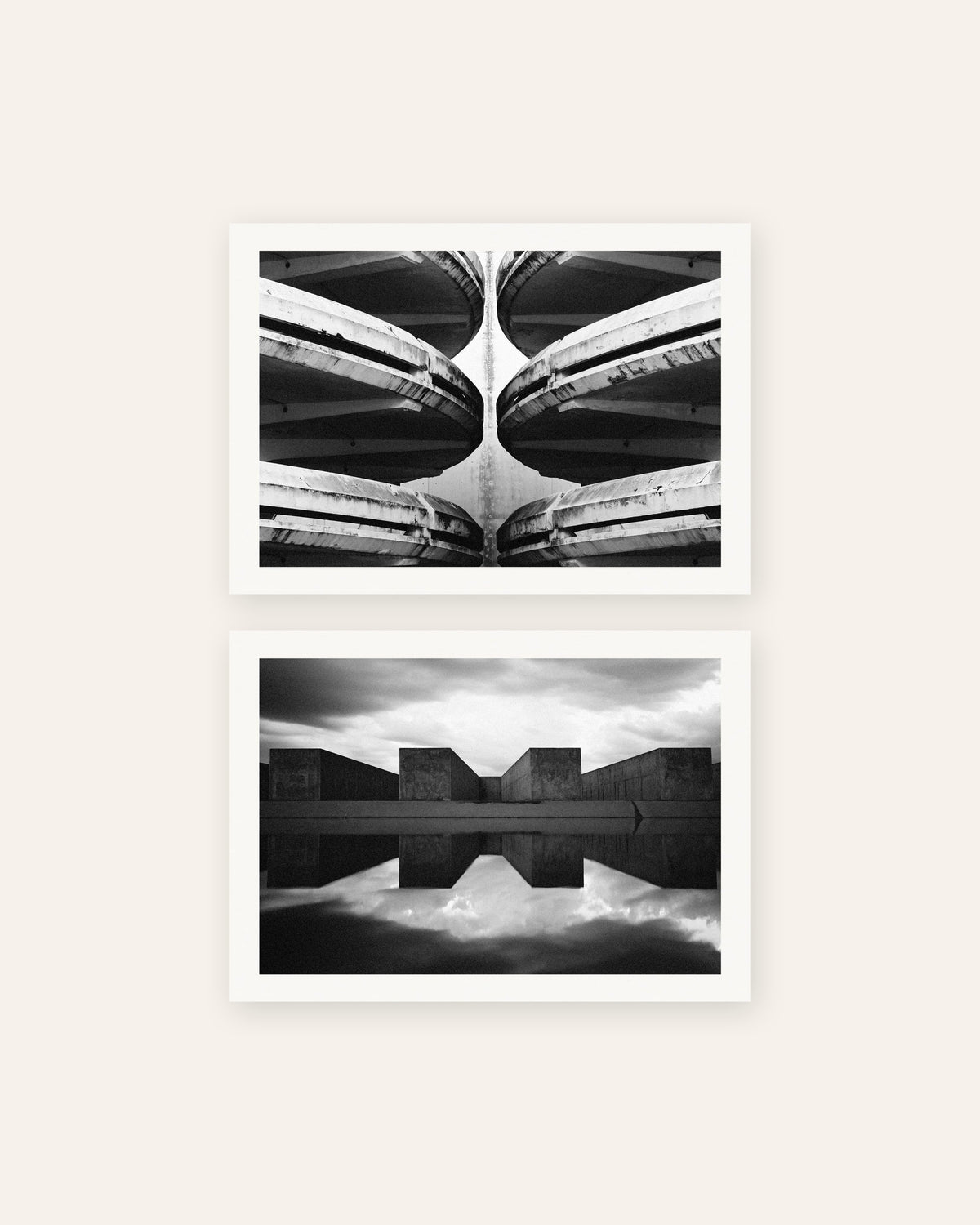 Brutalism-posters, set med 2: symmetri, utan ram