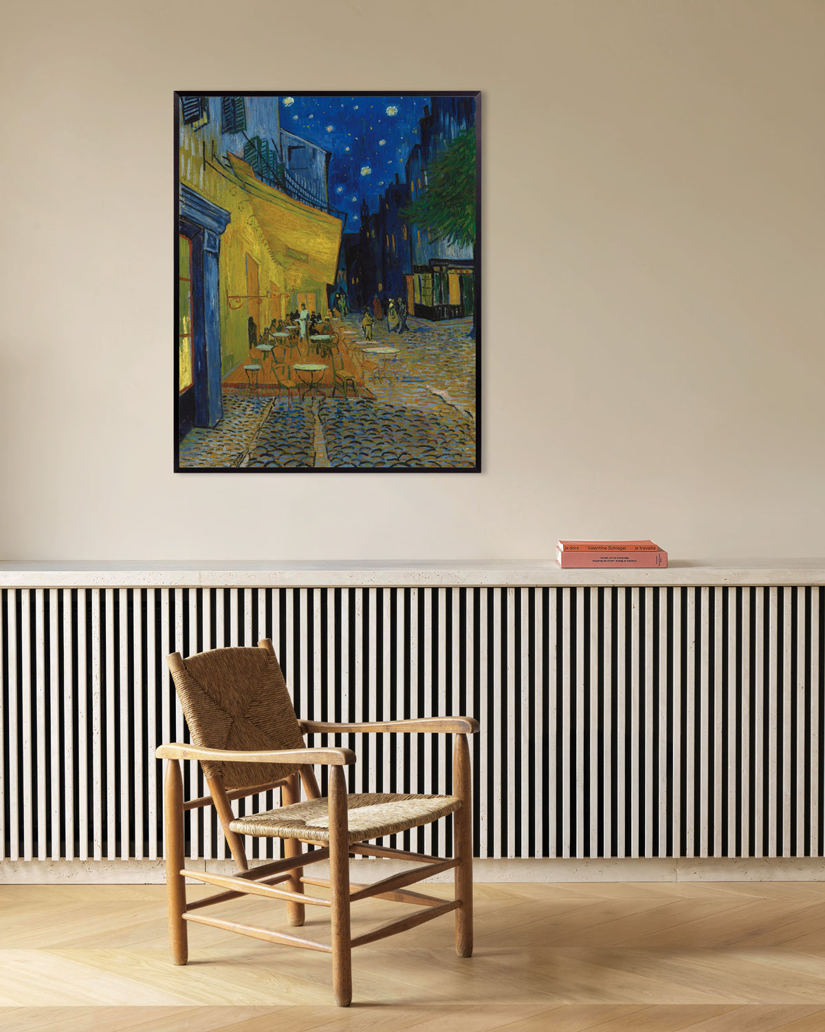 Poster med Kaféterrass på natten (1888) av Vincent van Gogh, med metallram