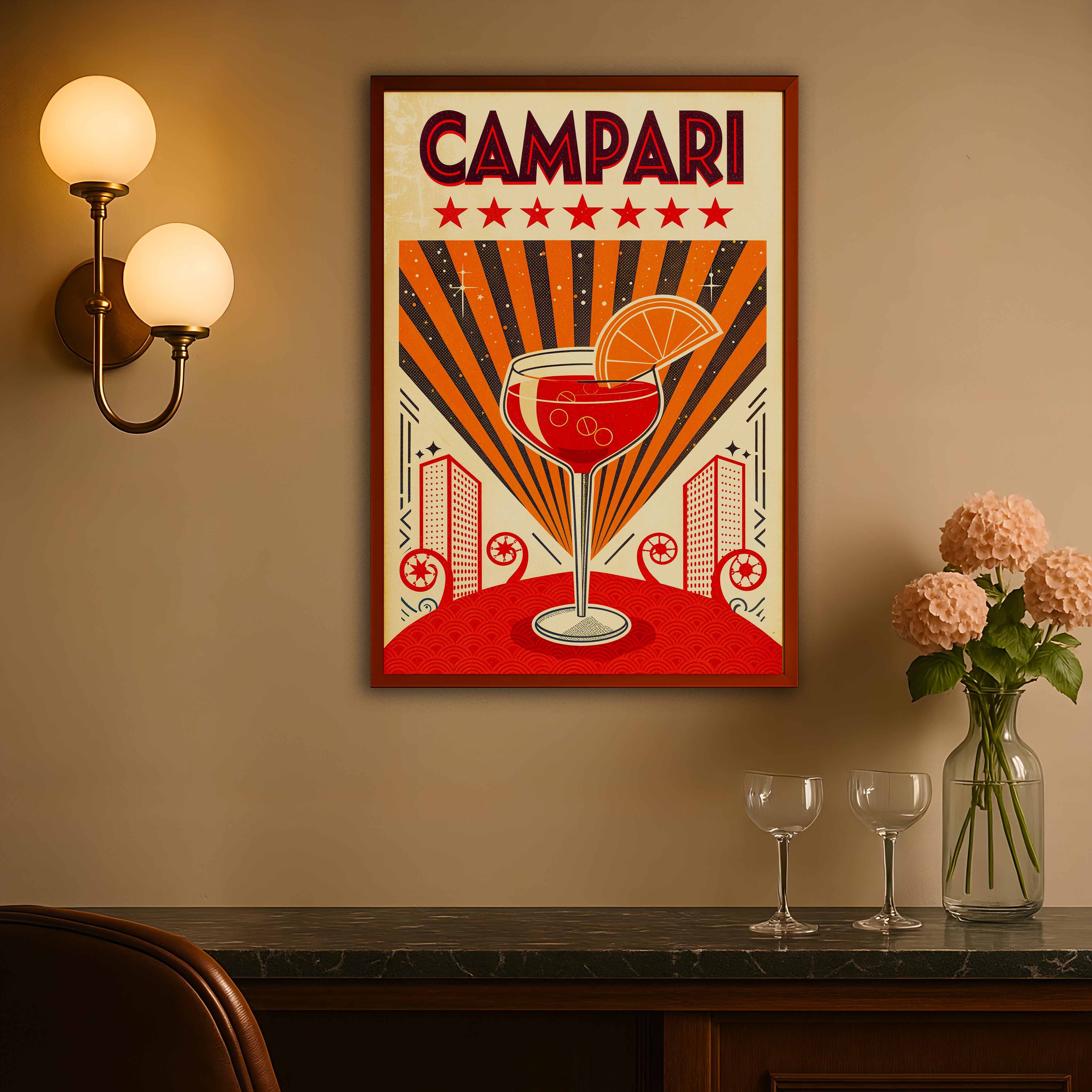 Campari Cocktail - Retro Aperitif Affischer