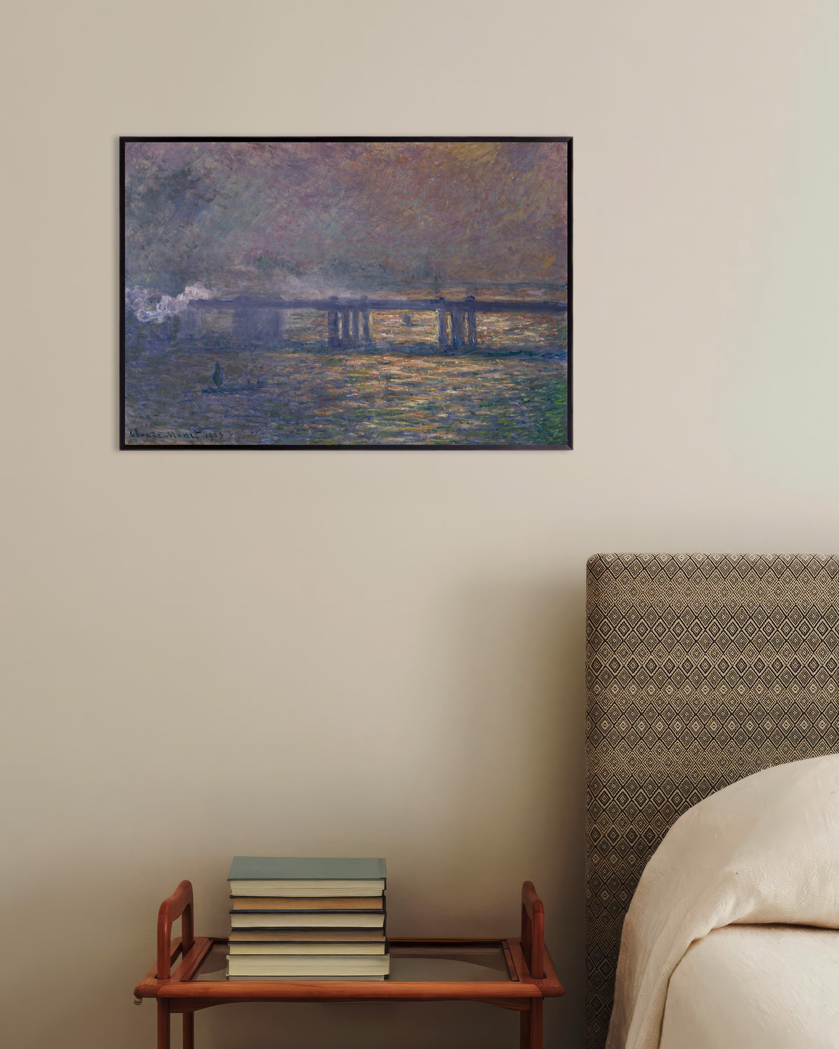 Poster Charing Cross Bridge (1903) av Claude Monet med metallram