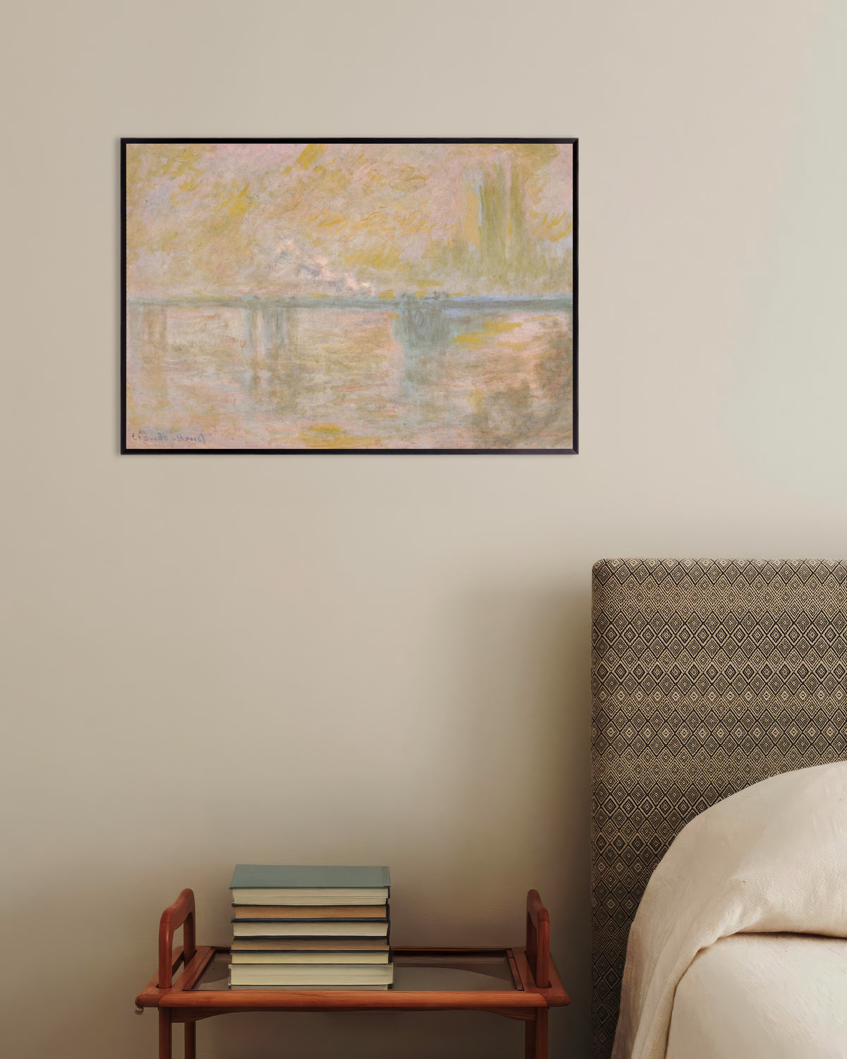 Poster Charing Cross Bridge, London (ca 1902) av Claude Monet med metallram