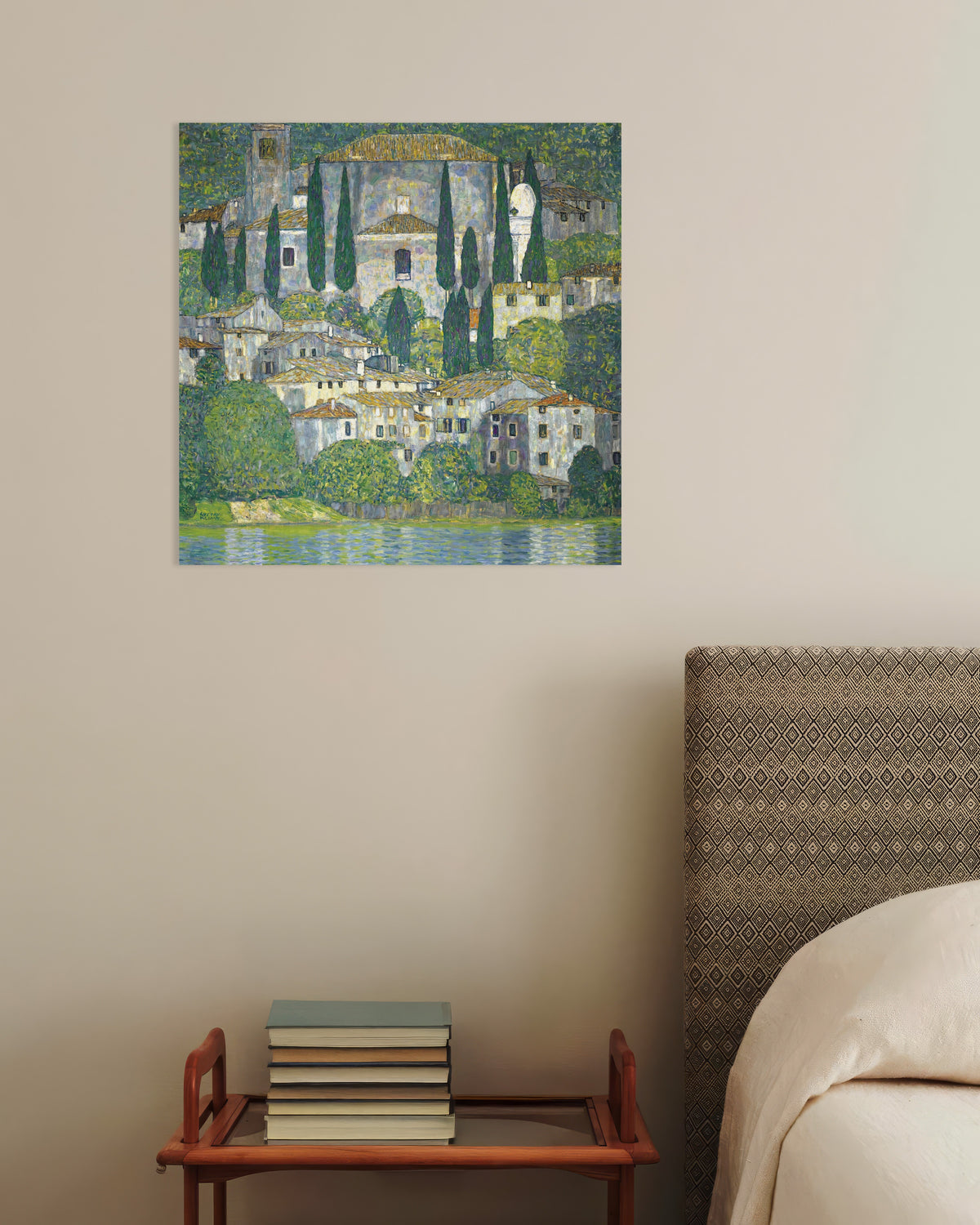 Poster Kyrka i Cassone (Landskap med cypresser) (1913) av Gustav Klimt
