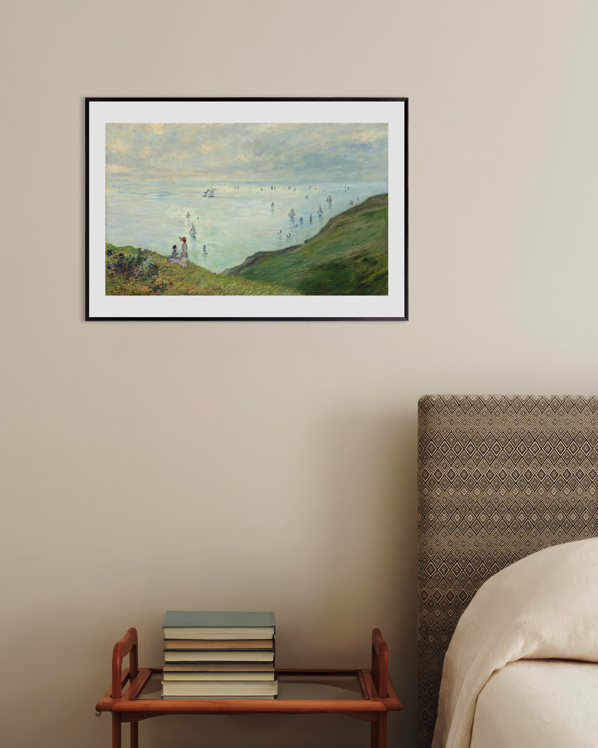 Poster Klippor vid Pourville (1882) av Claude Monet med metallram