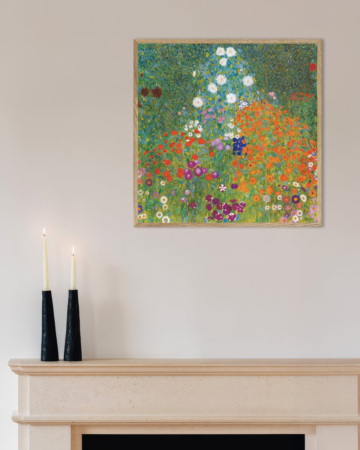 Poster Bondeträdgård (1905–1907) av Gustav Klimt med ram i naturträ