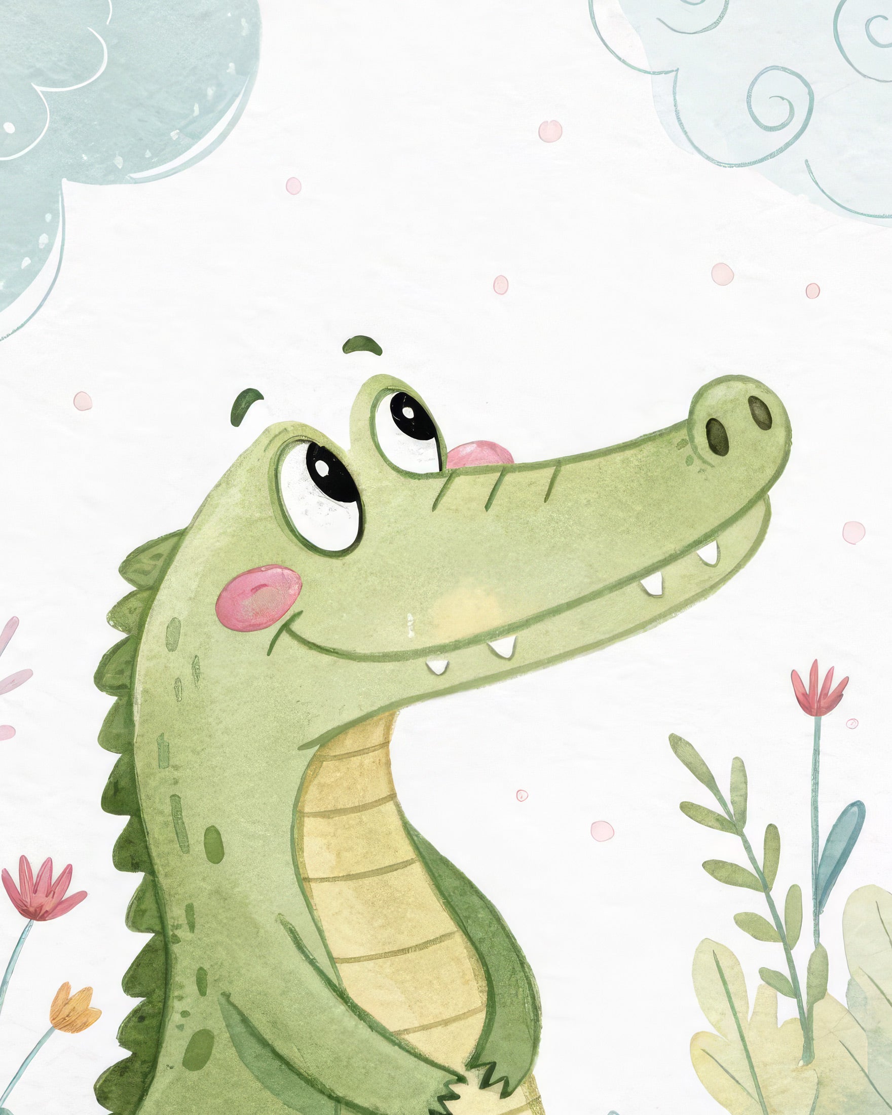 Krokodilposter - Safari Barnrumsaffisch