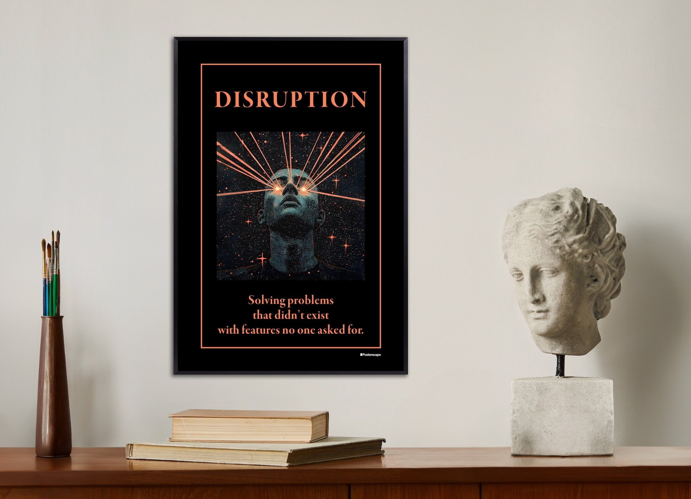 Poster of Disruption - Demotivational Poster, with metal frame