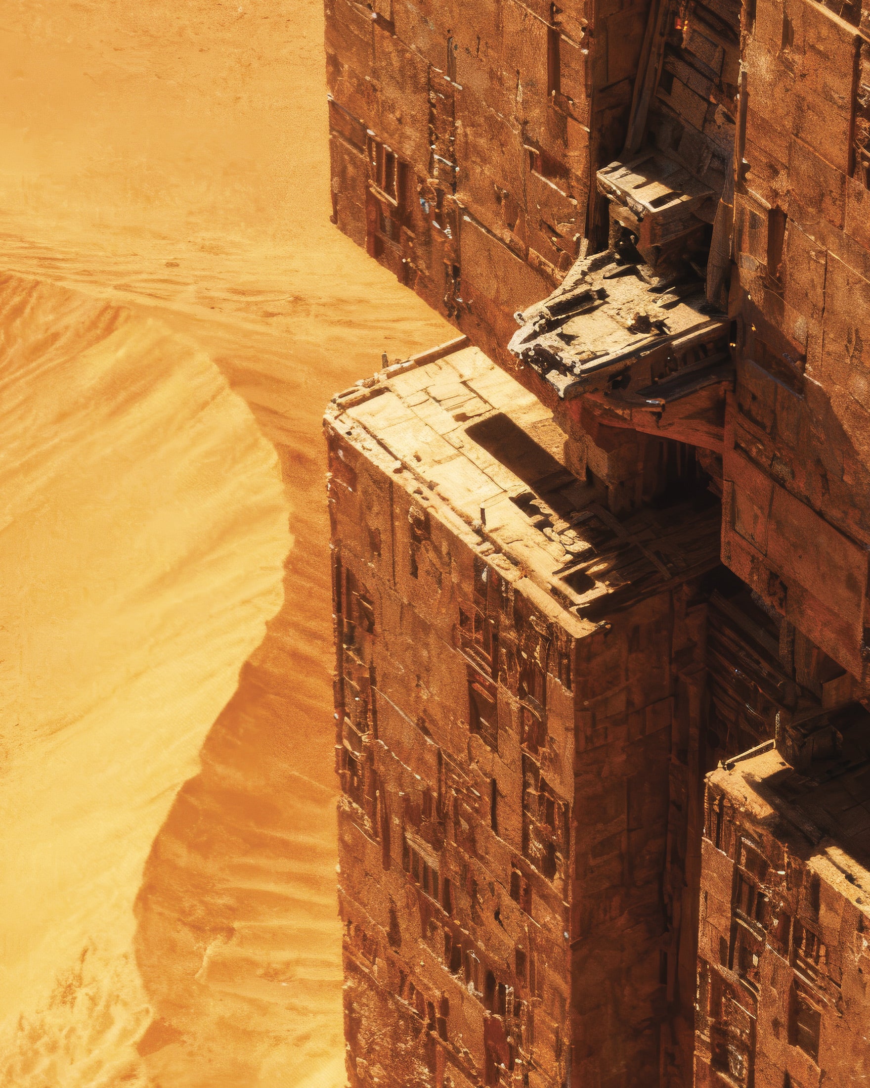 Desert Fortress Poster, Dune, Sci-Fi Megastructure Affischer