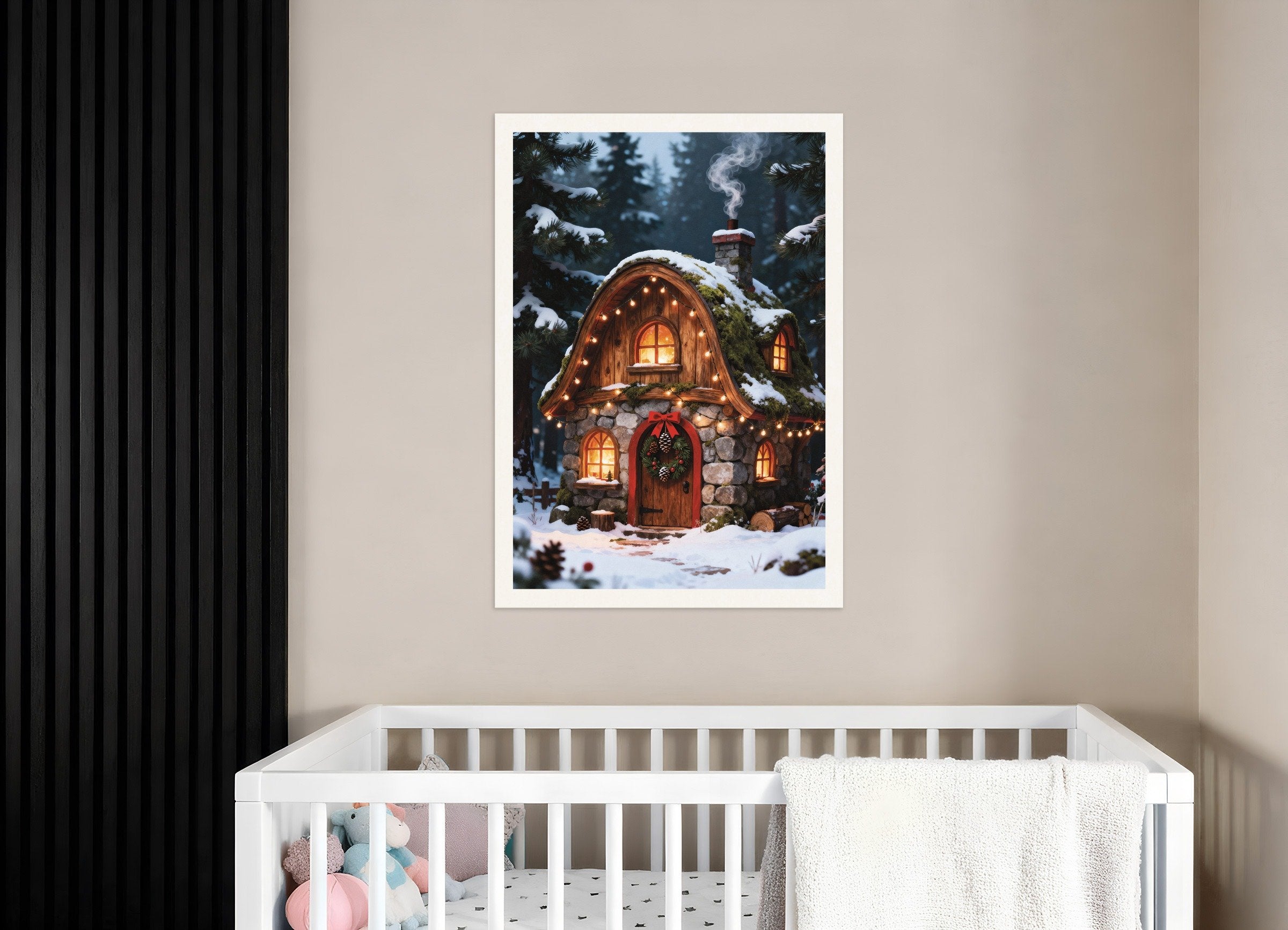 Poster of Elf cottage in the snowy forest poster