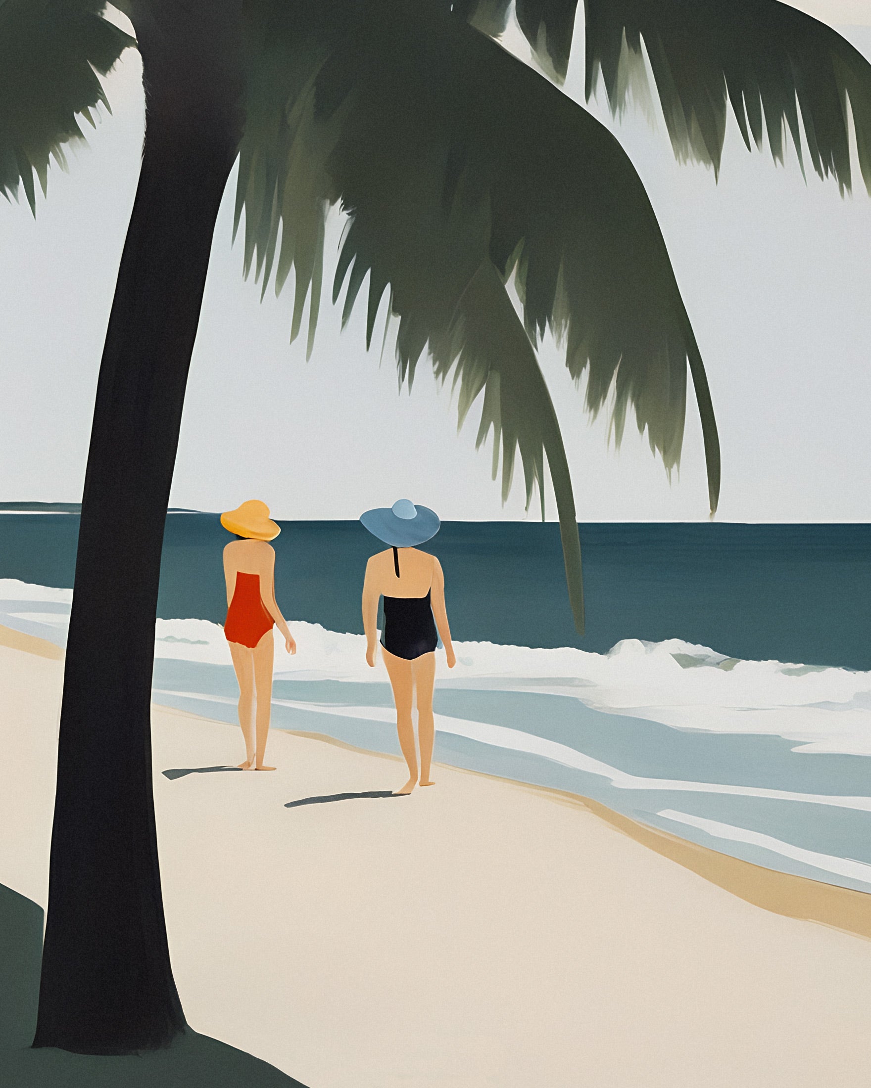 Émilie & Natacha på stranden - Tropiskt paradis affischer