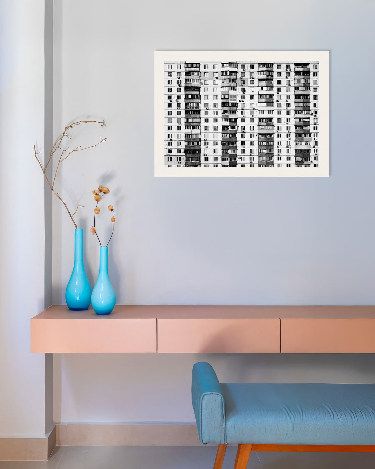 Poster ”Ändlöst bostadshus”