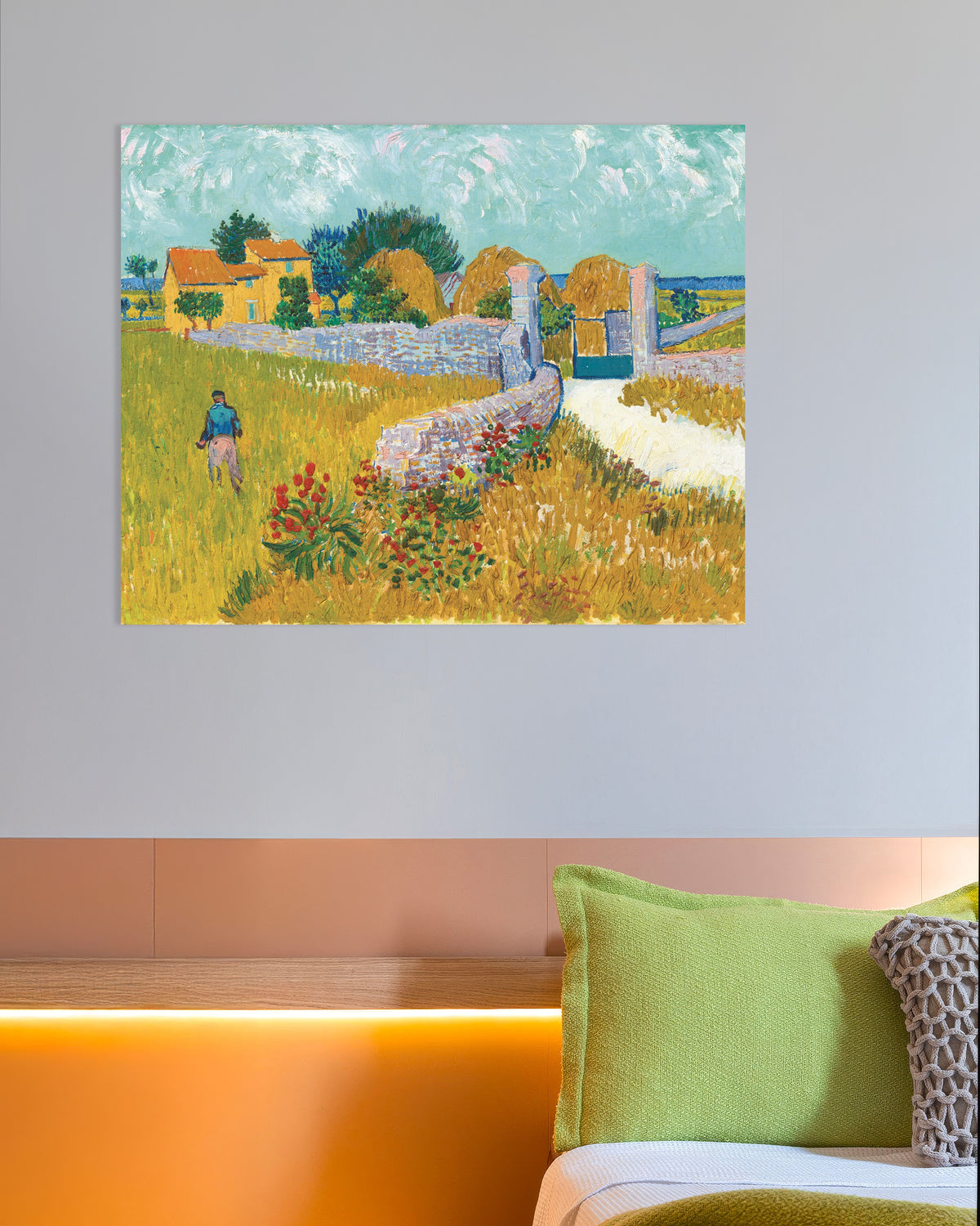 Poster av Bondgård i Provence (1888) av Vincent van Gogh