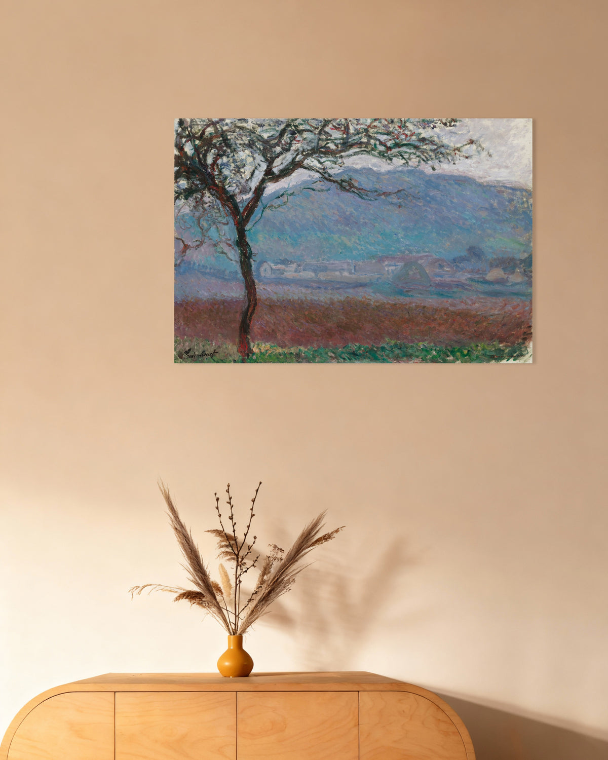 Poster Fält vid Giverny (1887) av Claude Monet