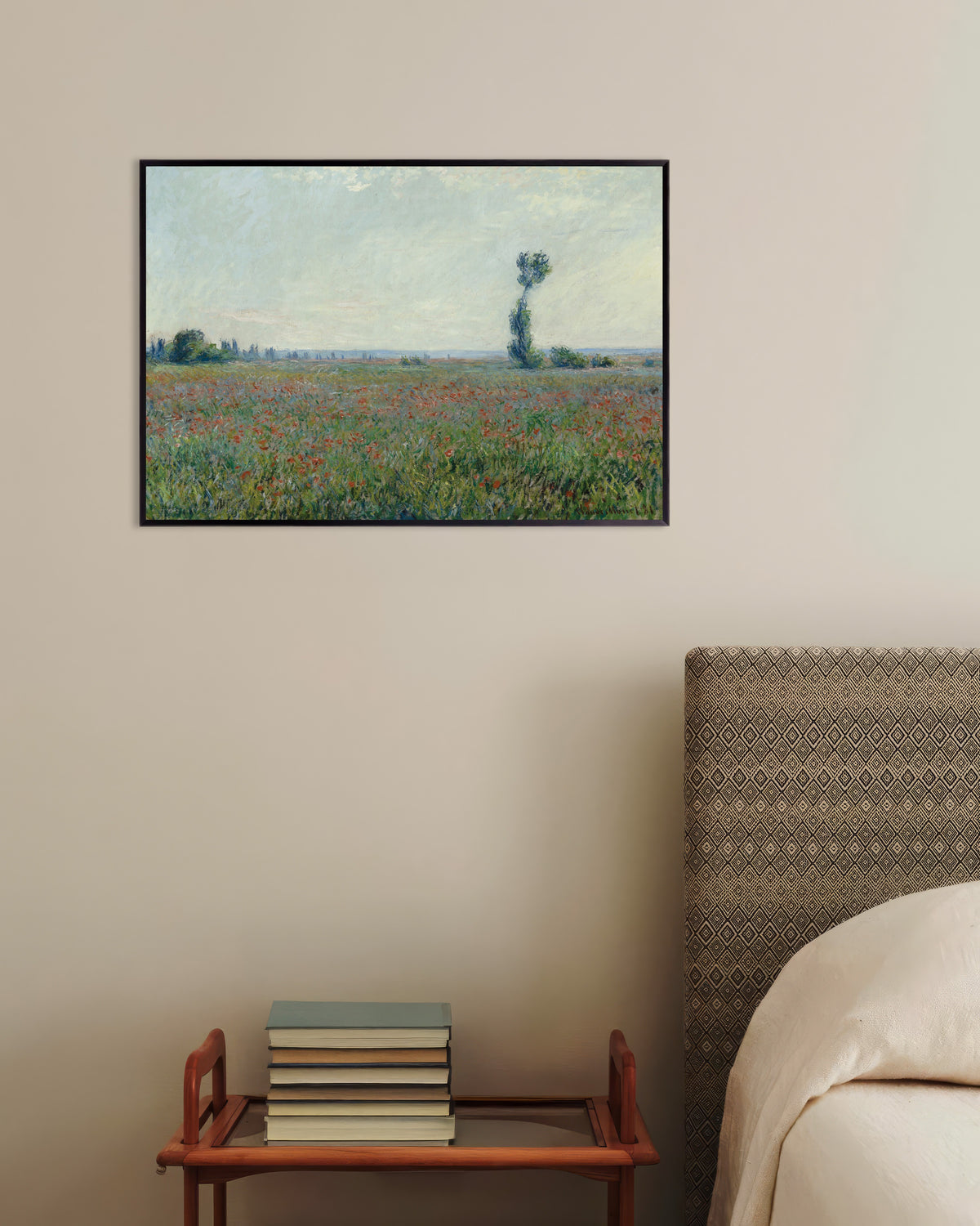 Poster Vallmofält av Claude Monet med metallram
