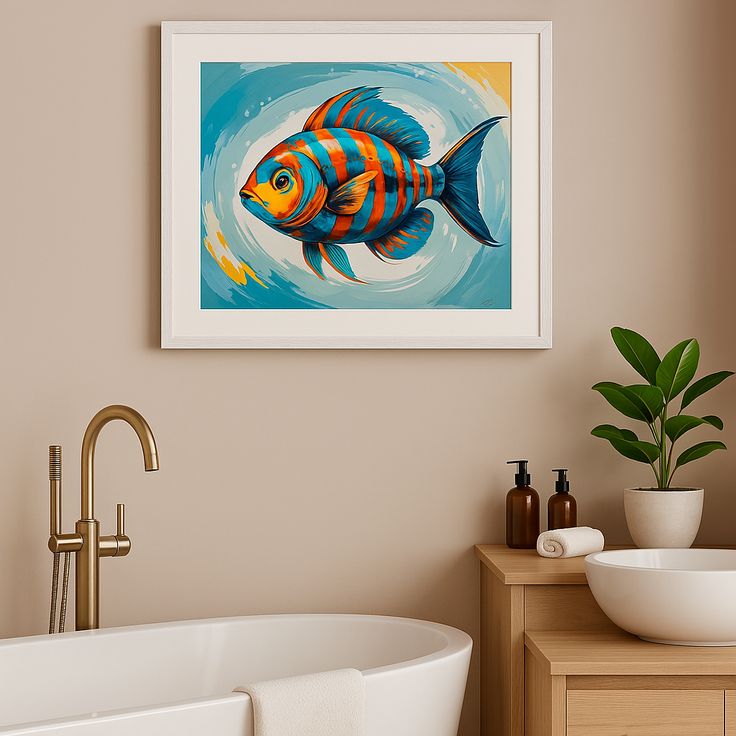 Fiskaffisch, Målning