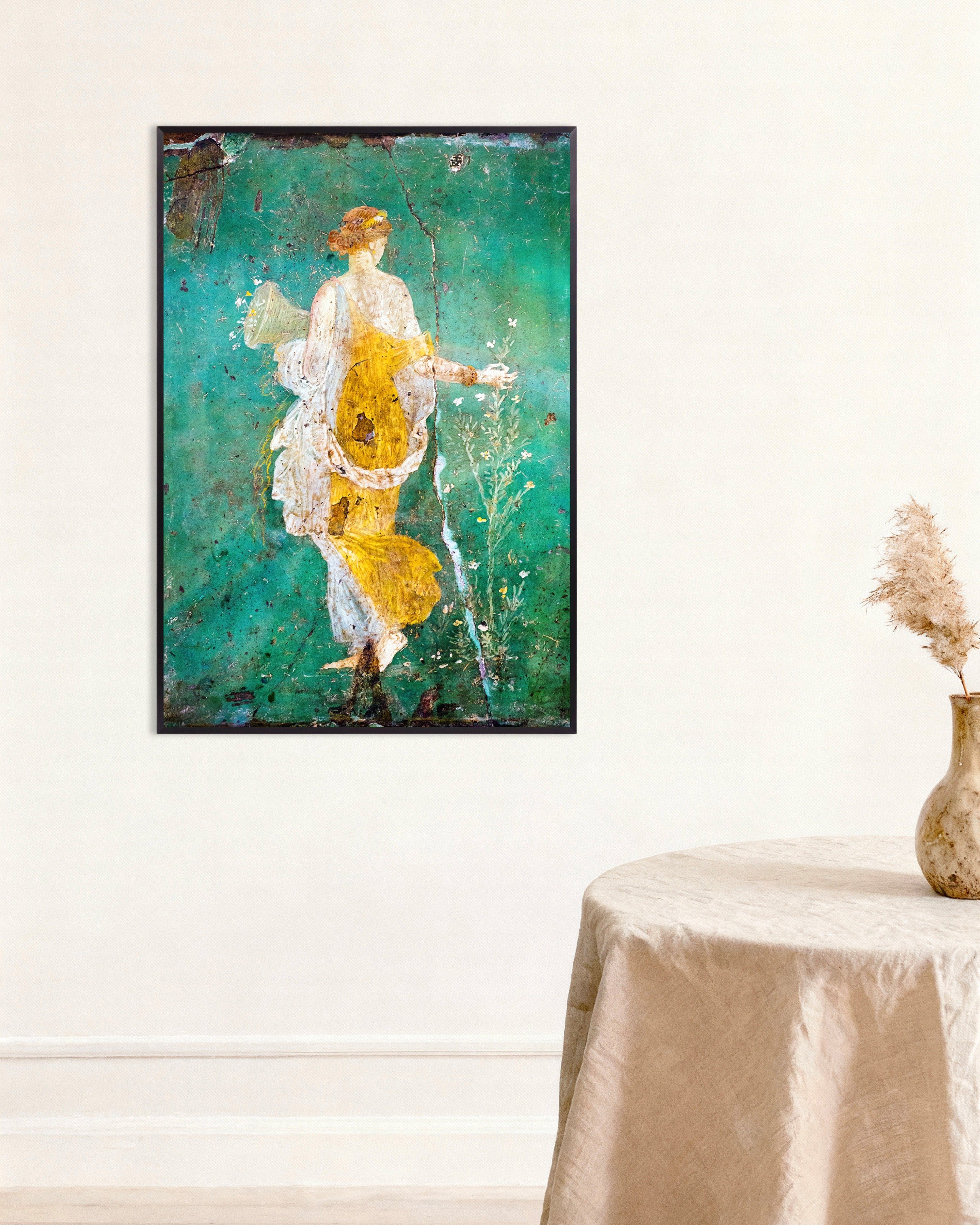 Poster of Flora Wall Fresco – Stabiae - Ancient Roman Painting Poster, with metal frame