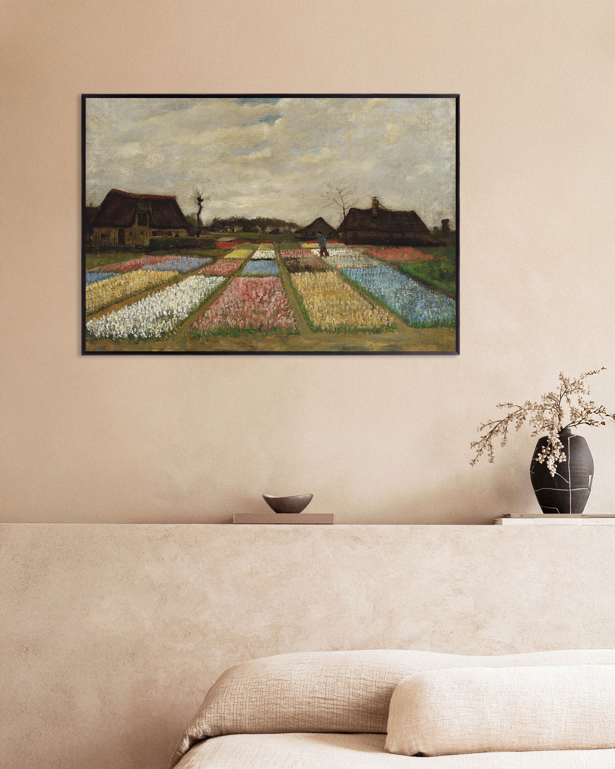 Poster av Blomsterbäddar i Holland (ca 1883) av Vincent van Gogh, med metallram