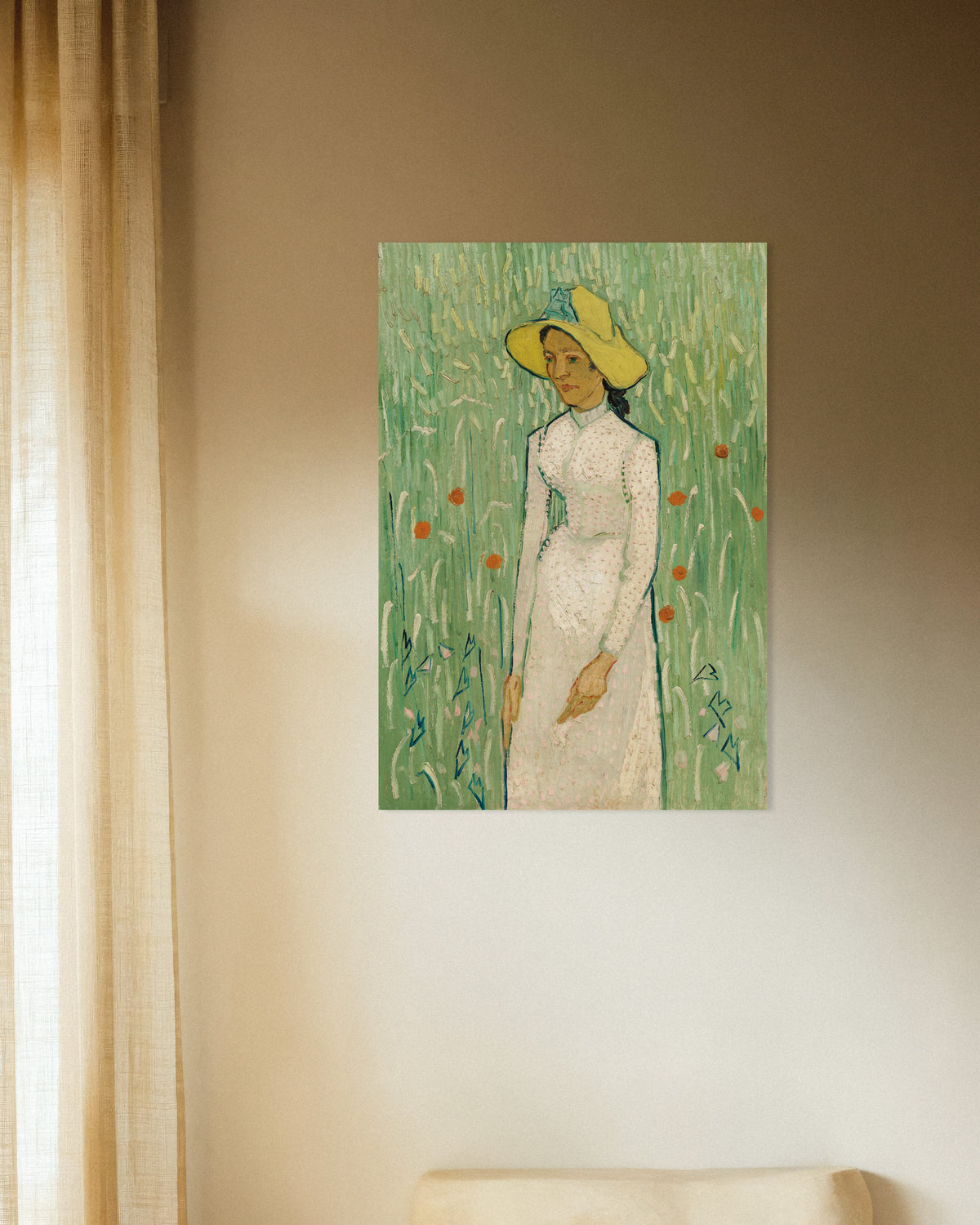 Poster med Flicka i vitt (1890) av Vincent van Gogh