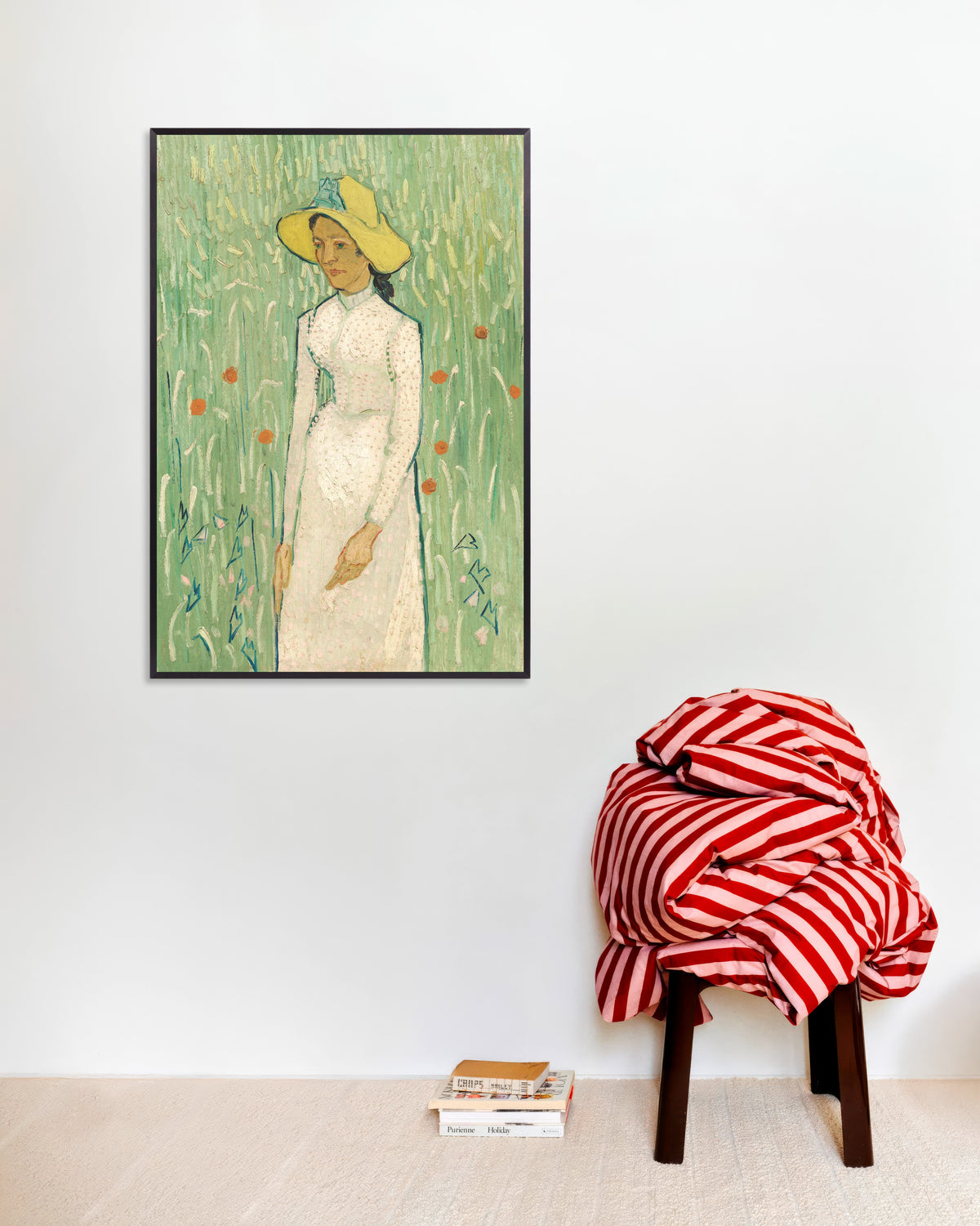 Poster med Flicka i vitt (1890) av Vincent van Gogh, med metallram