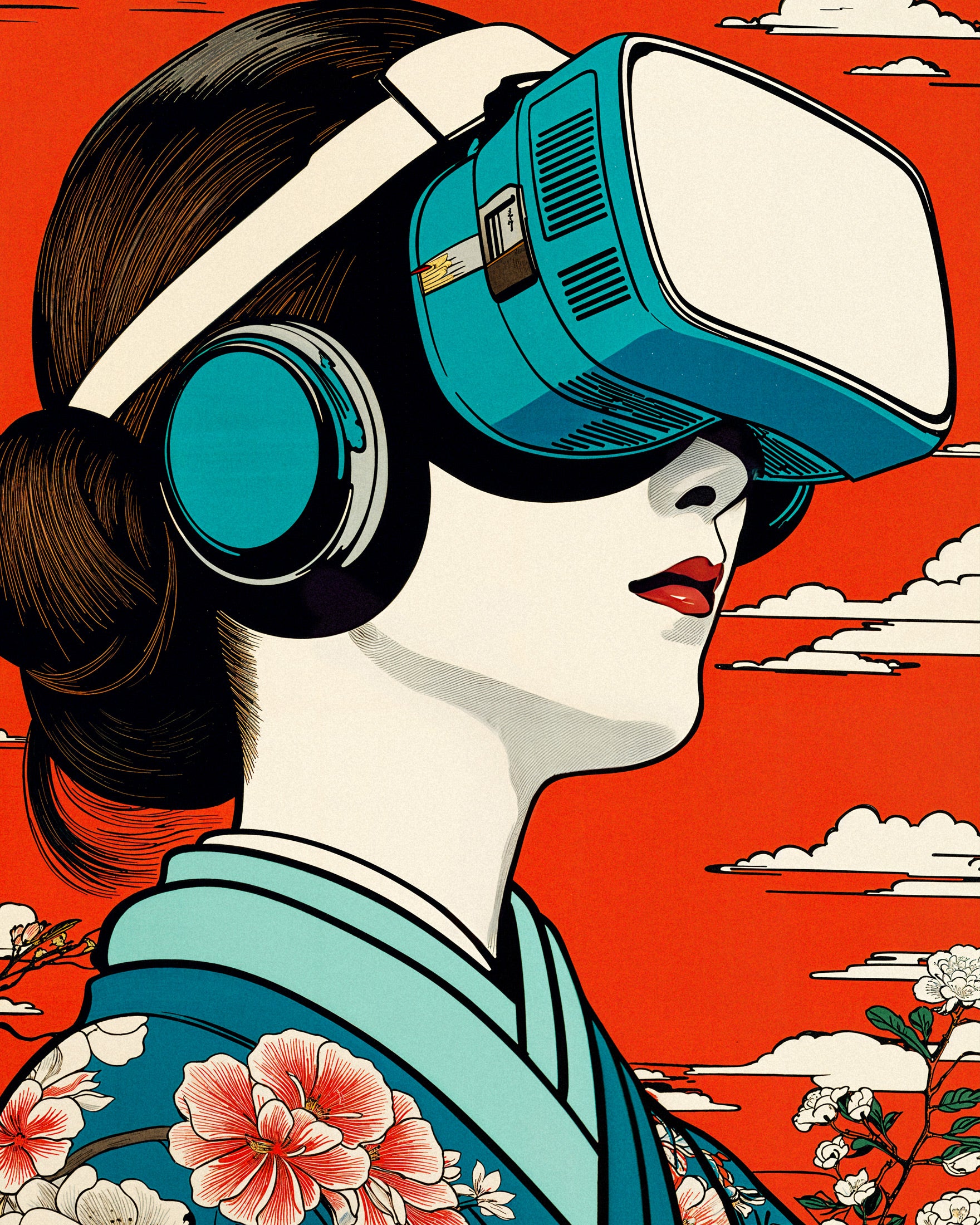 "Geisha VR" Poster - Hiroshige Hyllning x Modern Teknik