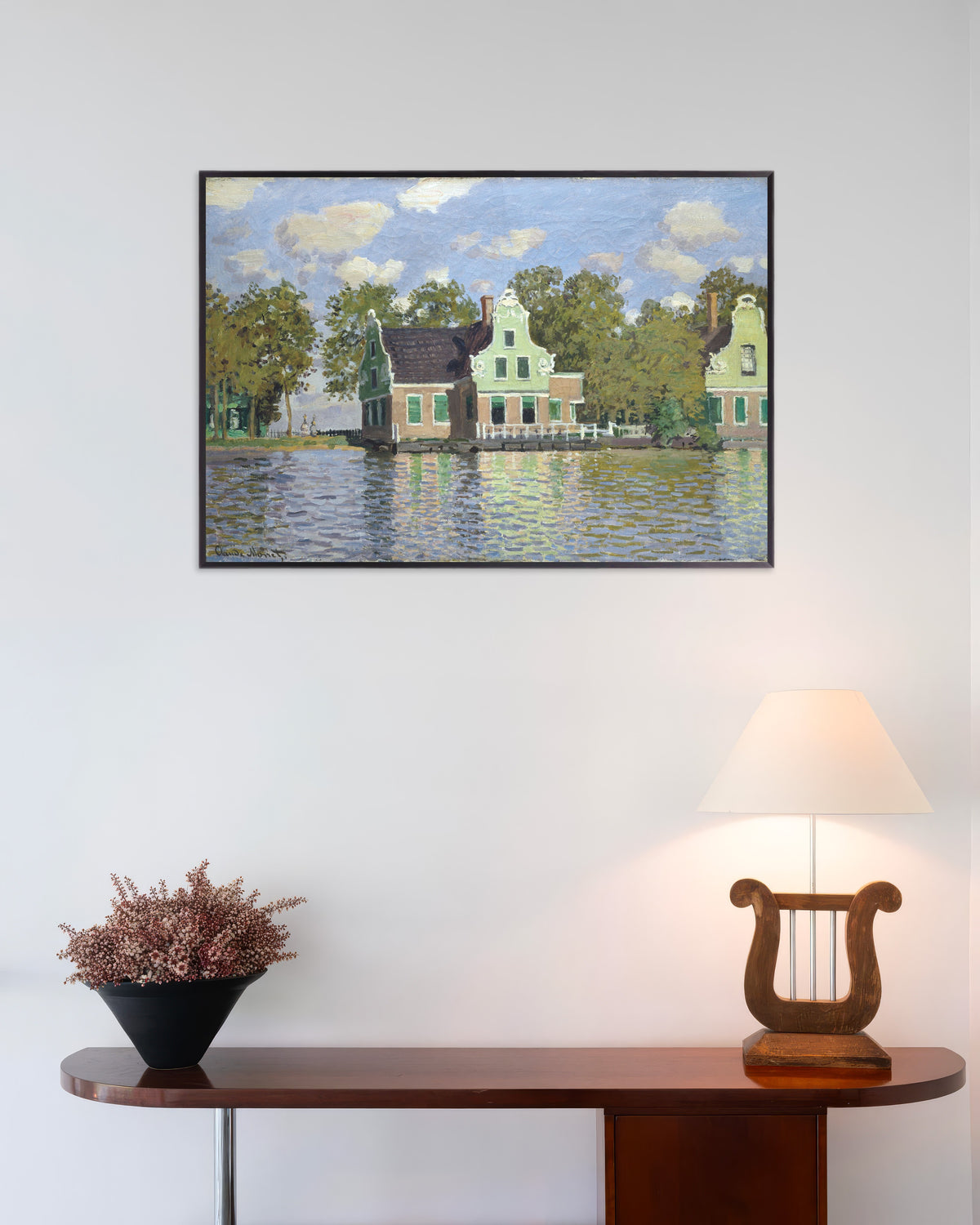 Poster Hus vid Zaans strand (1871) av Claude Monet med metallram