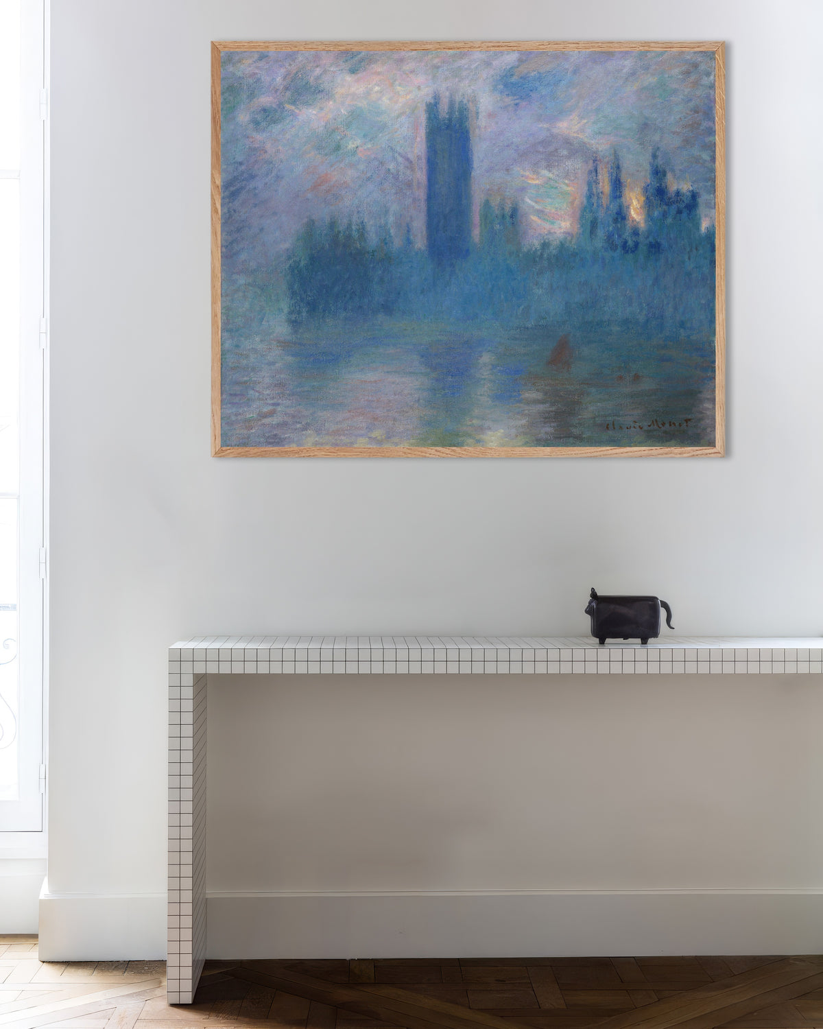 Poster Parlamentet i London (1900) av Claude Monet med ram i naturträ
