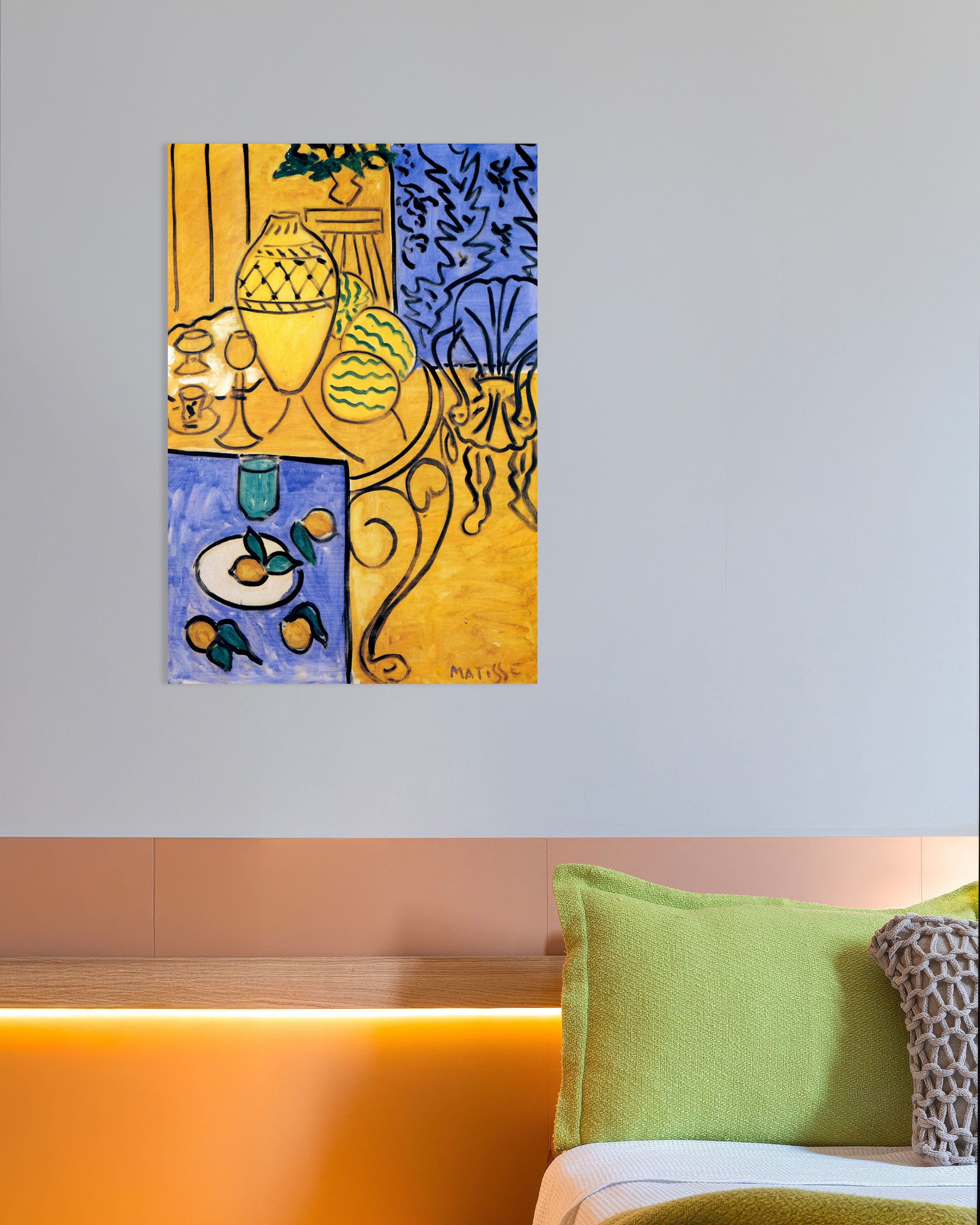 Poster of Interior, yellow & blue (1946) by Henri Matisse