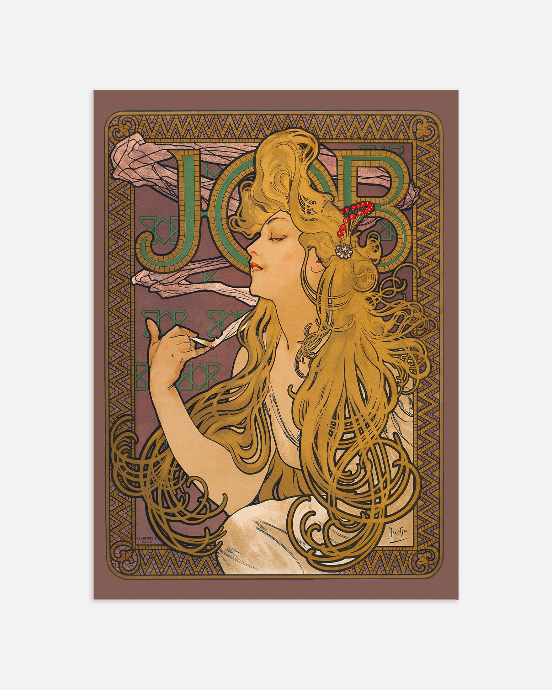 Jobb (1896) av Alfons Mucha - Tryck
