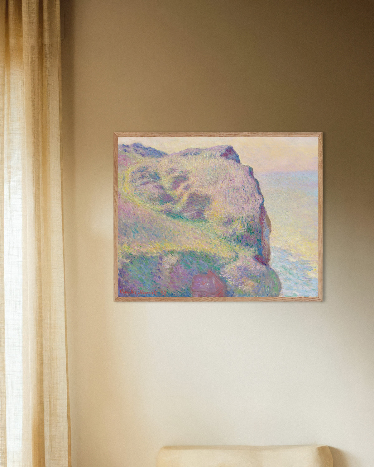 Poster Pointe du Petit Ailly (1897) av Claude Monet med ram i naturträ