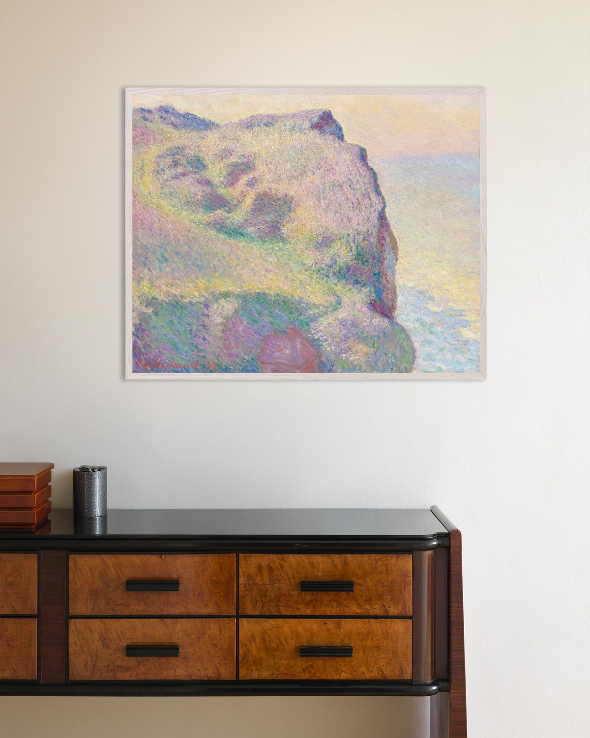 Poster Pointe du Petit Ailly (1897) av Claude Monet med vit träram