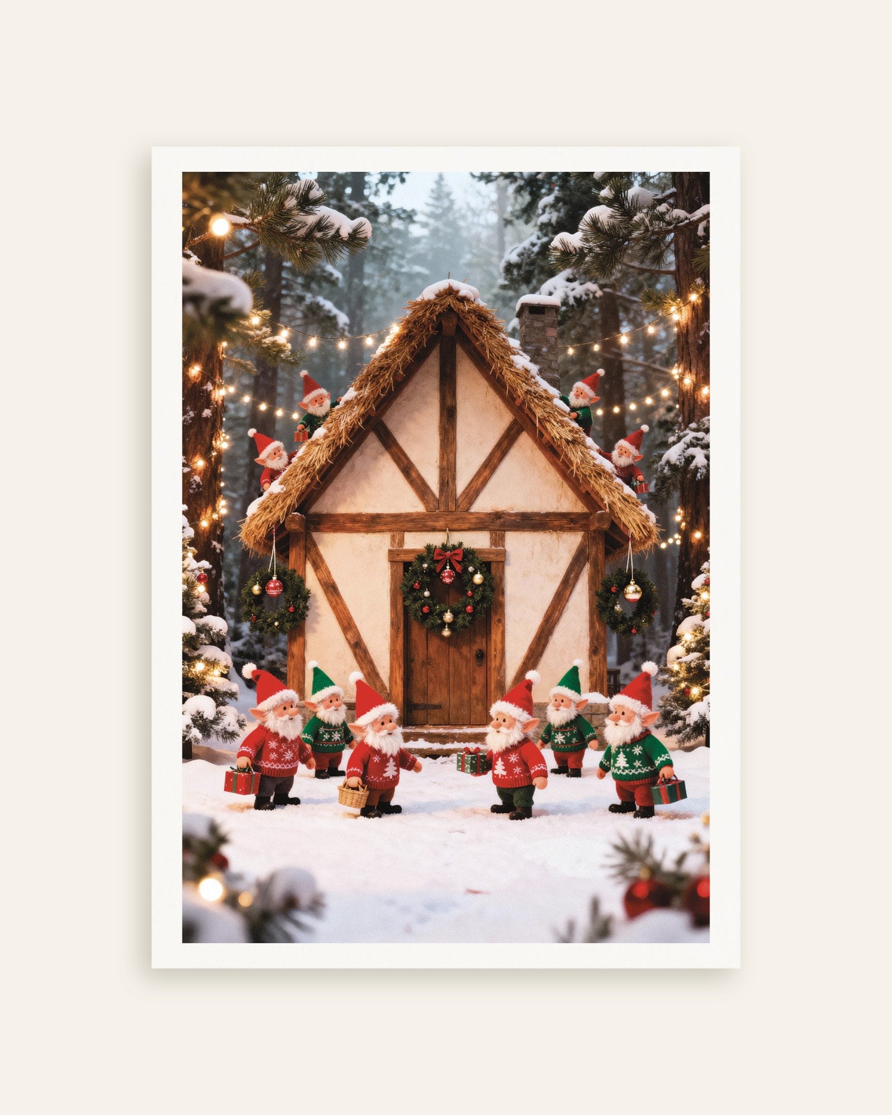 Poster of Little elves in the snowy forest poster, thumbnail