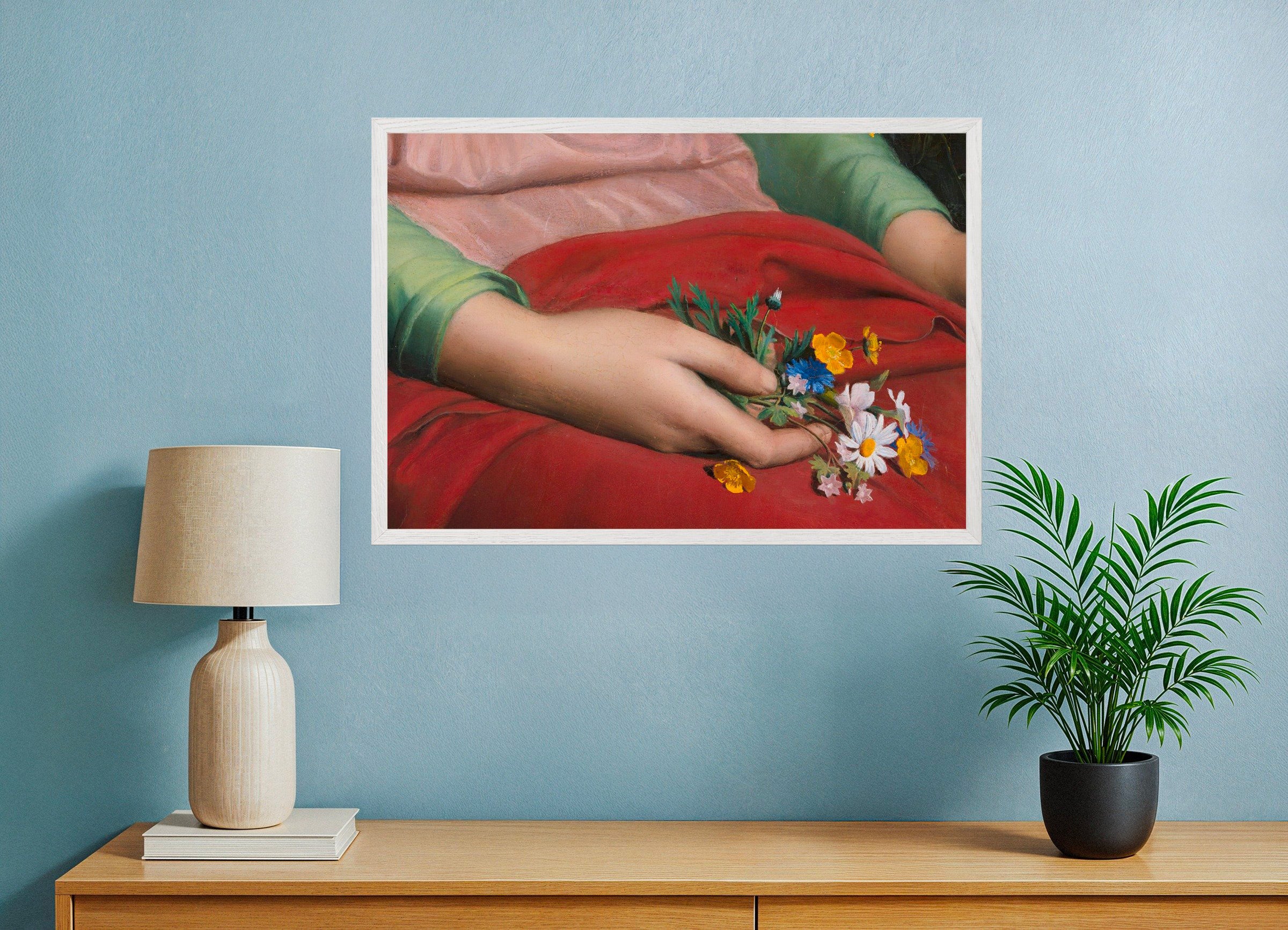 Louis Janmot "Fleur des Champs" Hands Detail - Bukett av vilda blommor affischer