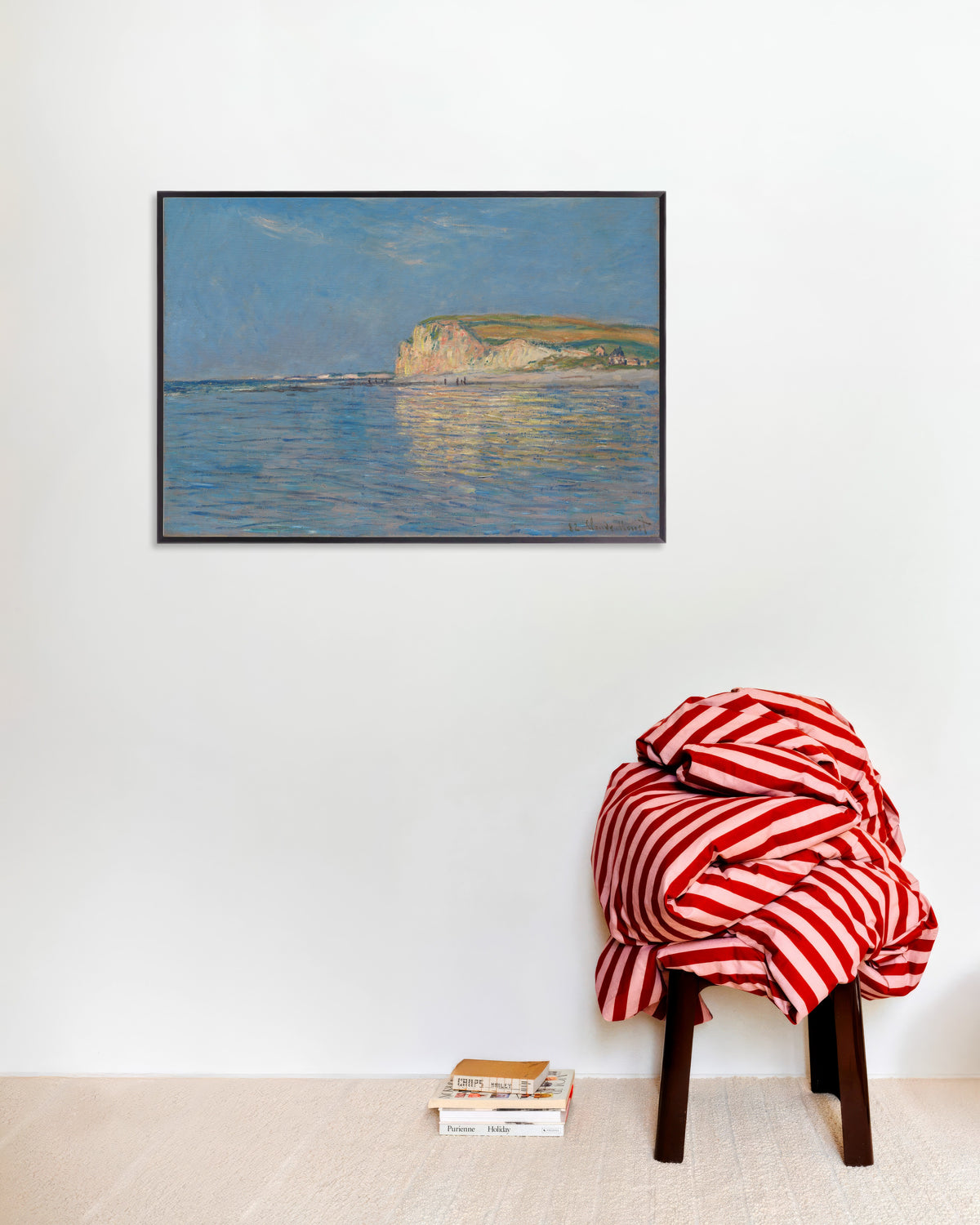 Poster Lågvatten vid Pourville nära Dieppe (1882) av Claude Monet med metallram