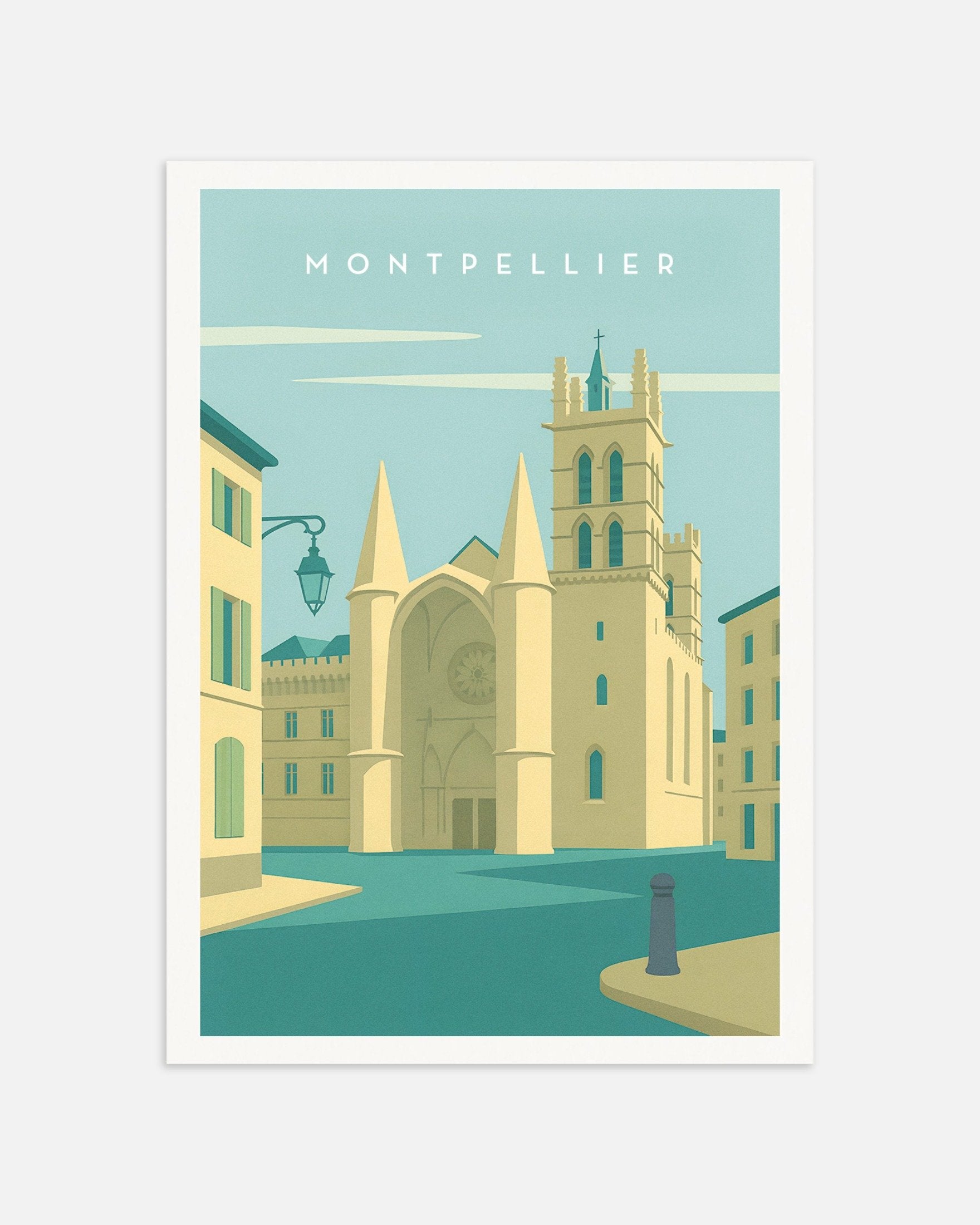 Poster of Montpellier Cathedral Wall Art Print, thumbnail