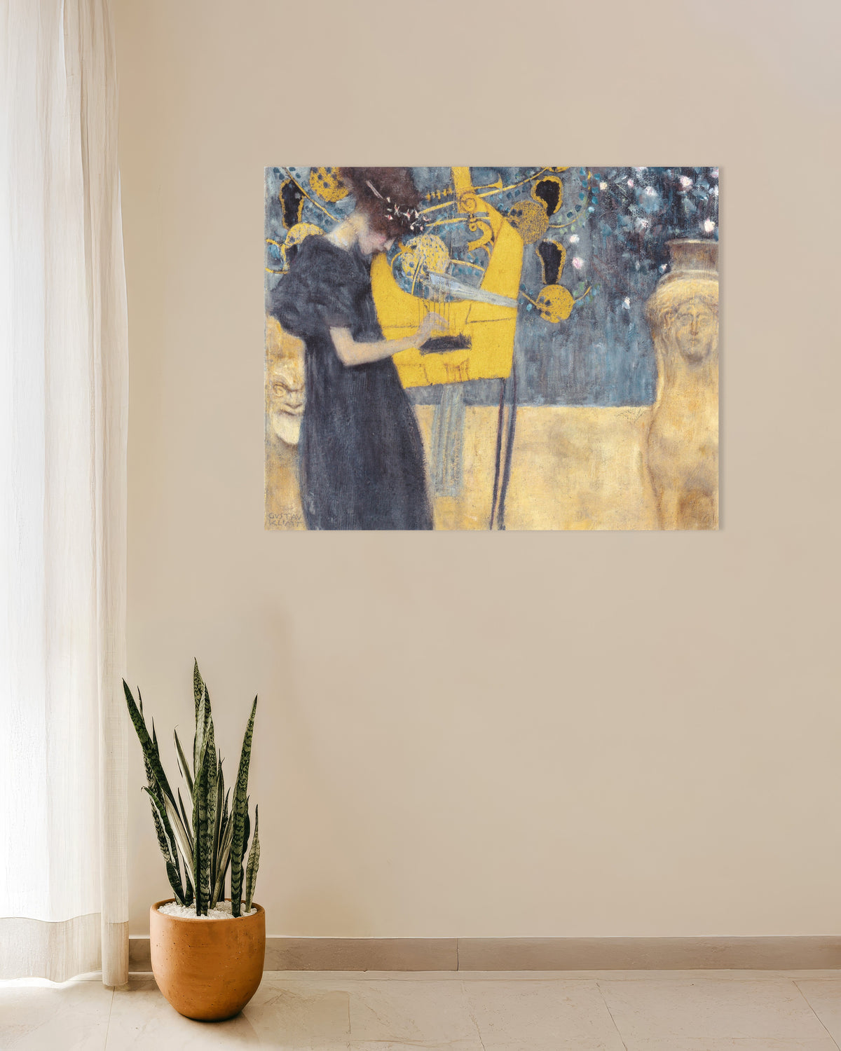 Poster Musiken I (1895) av Gustav Klimt